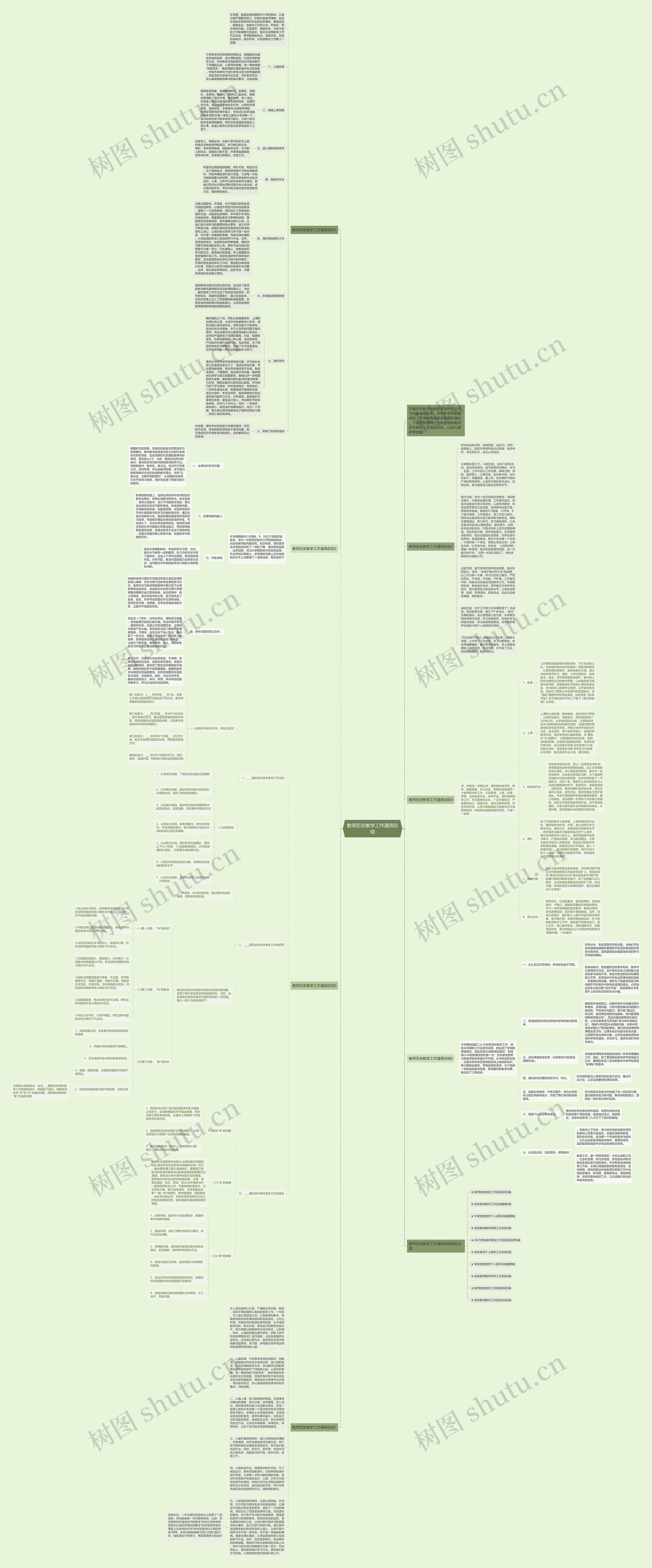 教师历史教学工作通用总结思维导图
