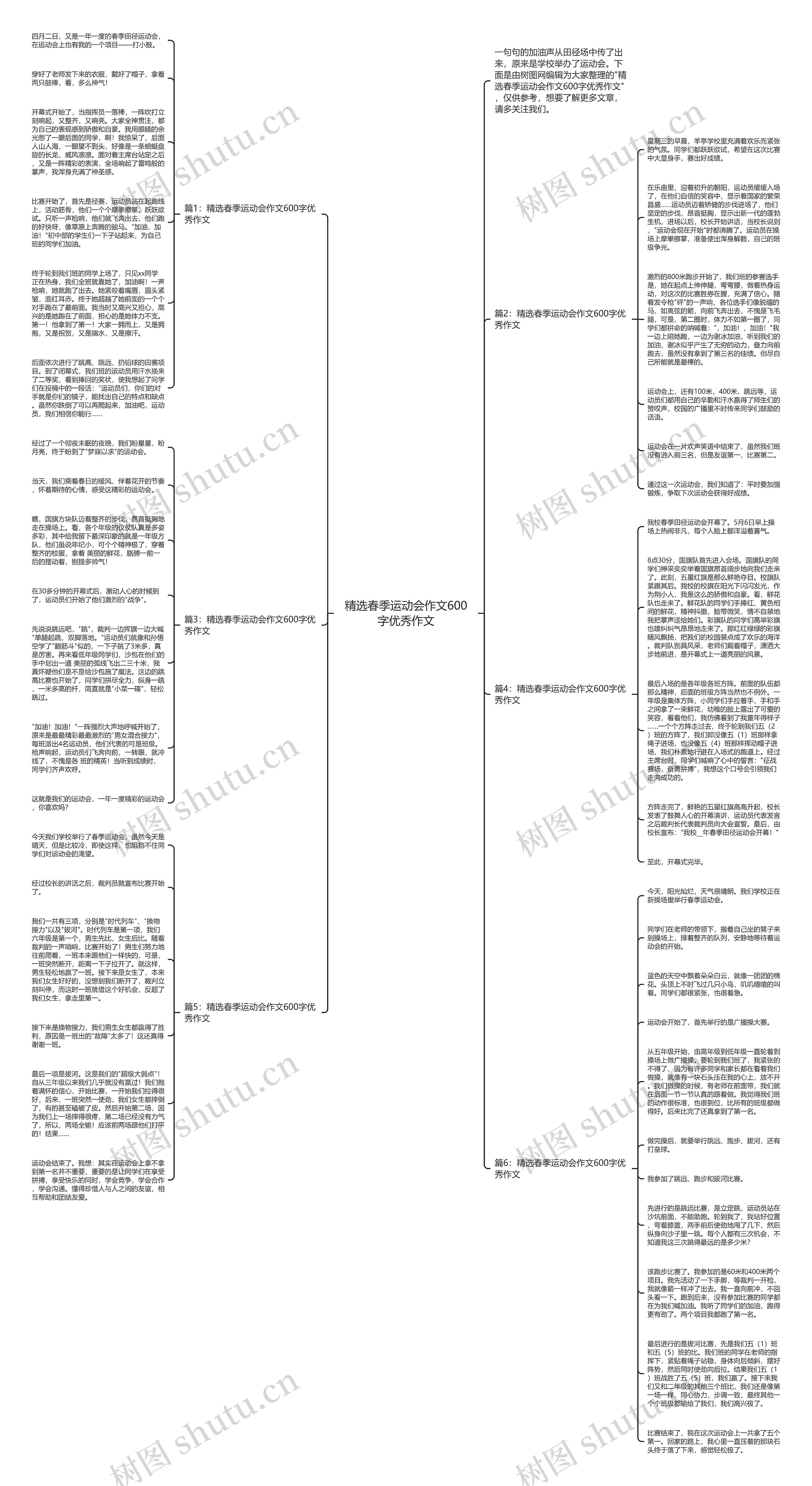 精选春季运动会作文600字优秀作文思维导图