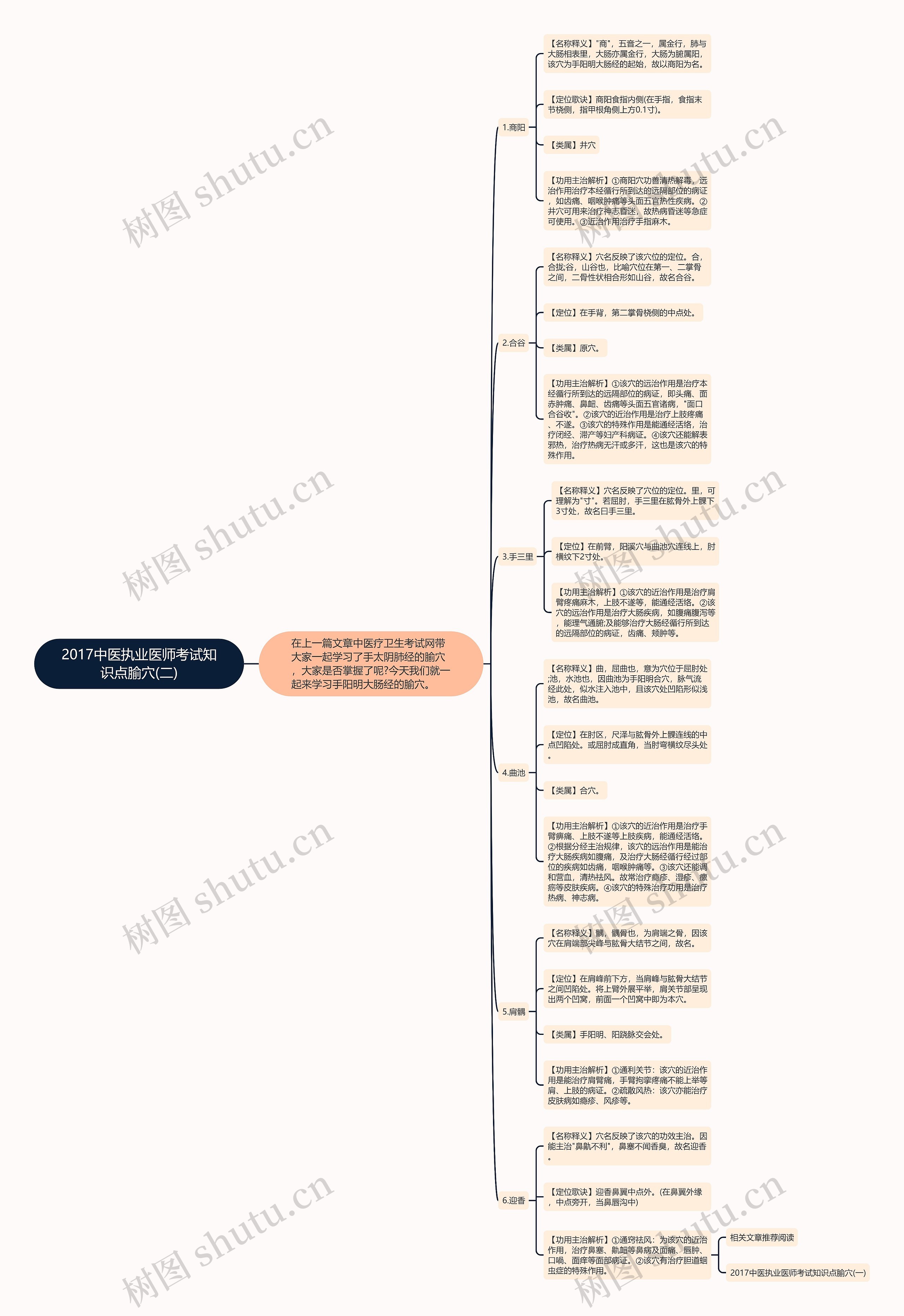 2017中医执业医师考试知识点腧穴(二)思维导图