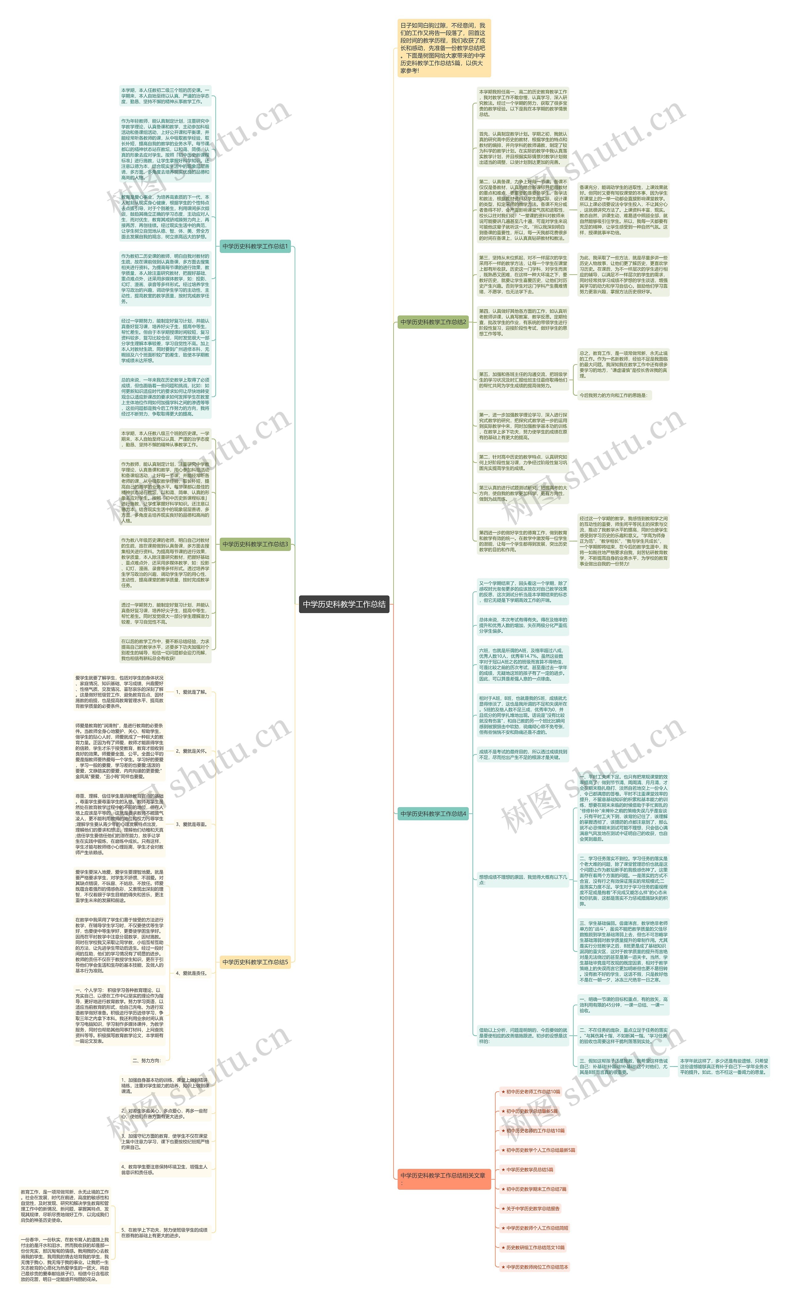 中学历史科教学工作总结思维导图