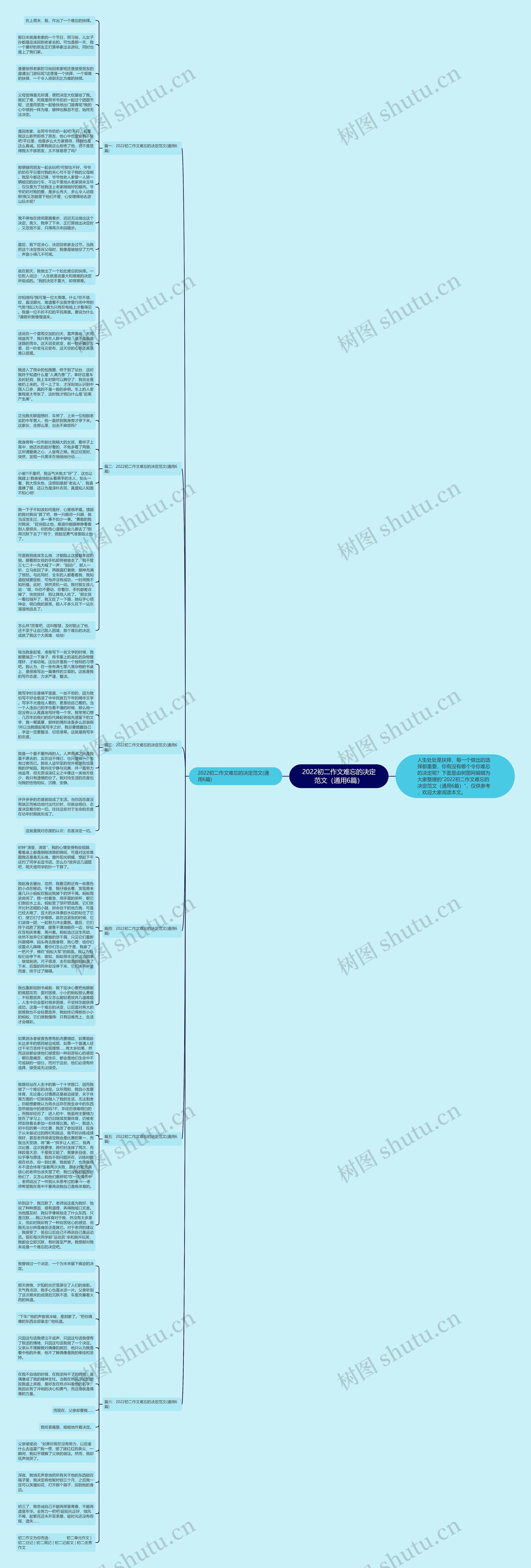 2022初二作文难忘的决定范文（通用6篇）思维导图