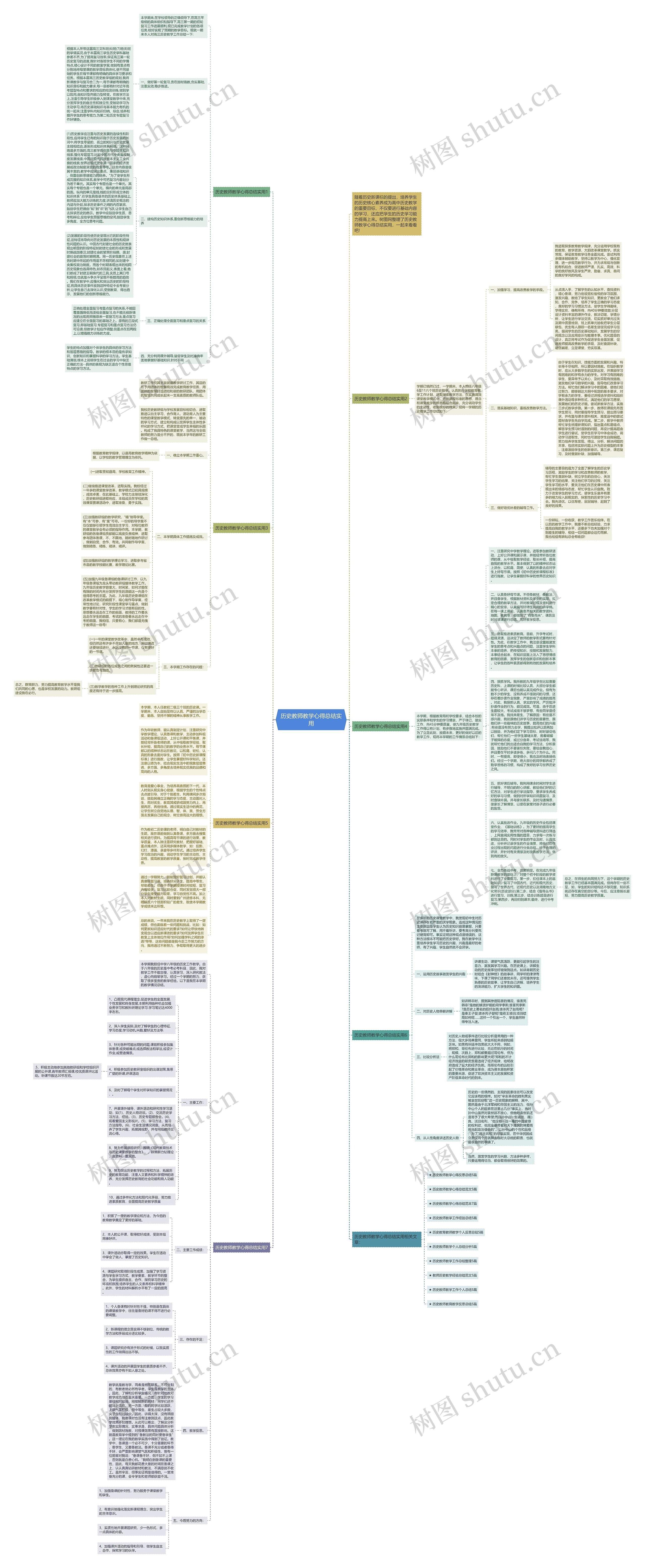 历史教师教学心得总结实用思维导图