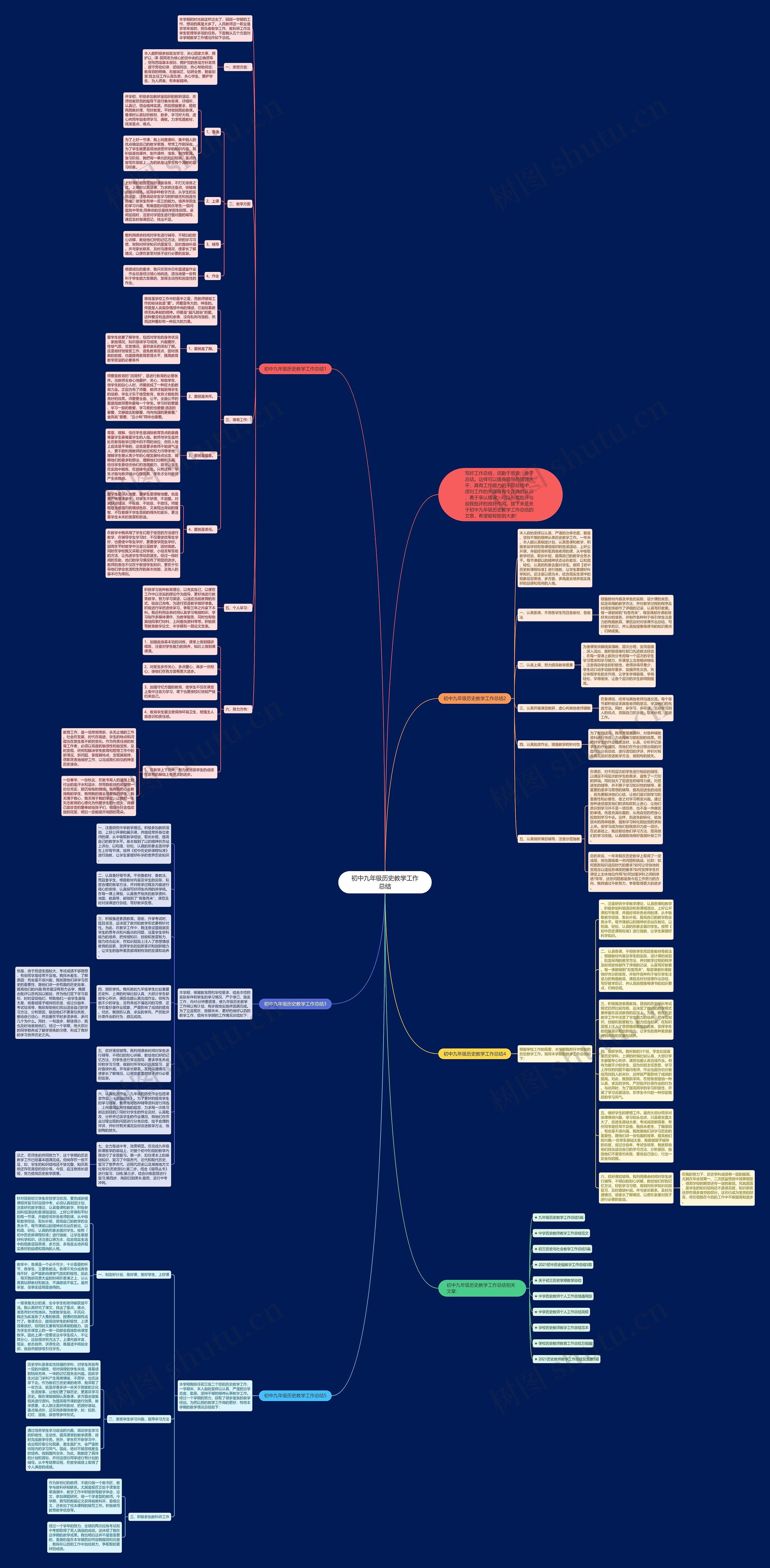 初中九年级历史教学工作总结思维导图