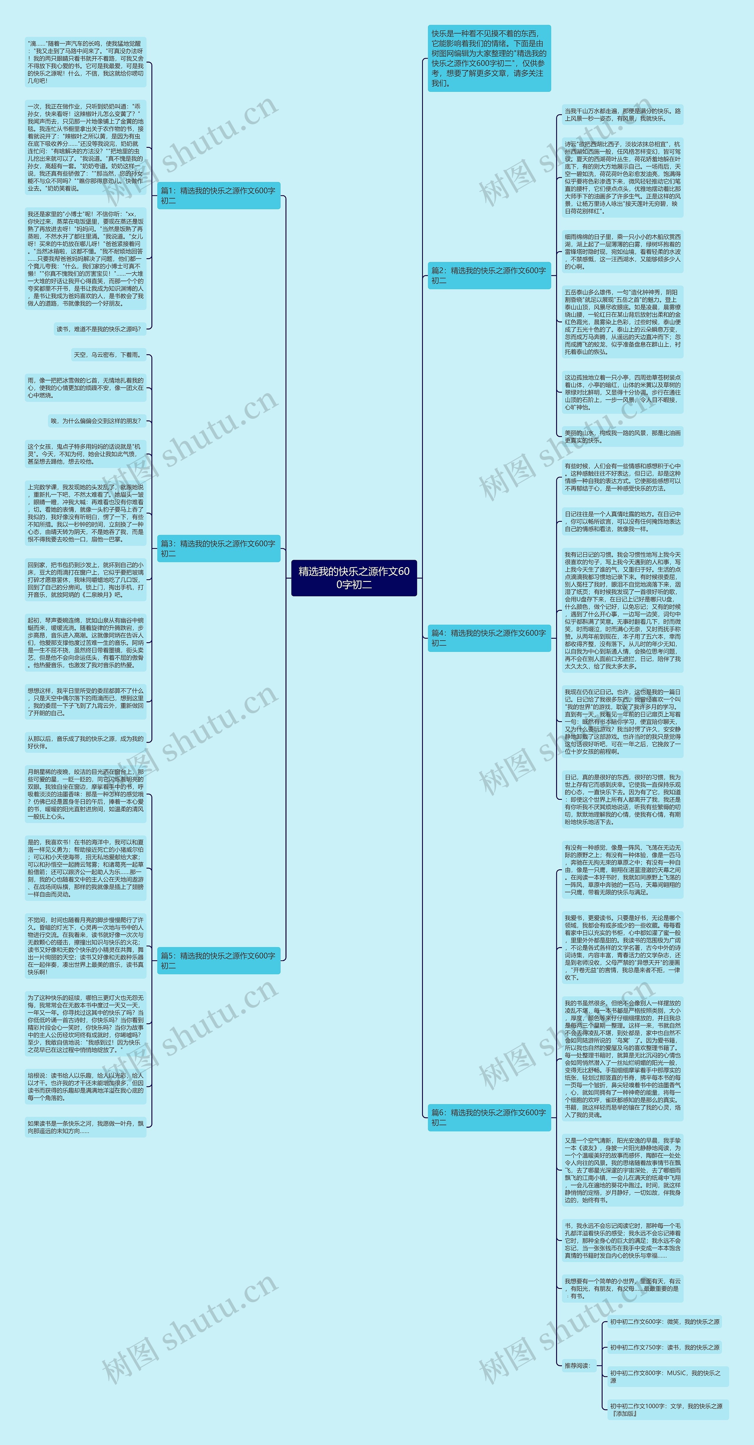 精选我的快乐之源作文600字初二思维导图