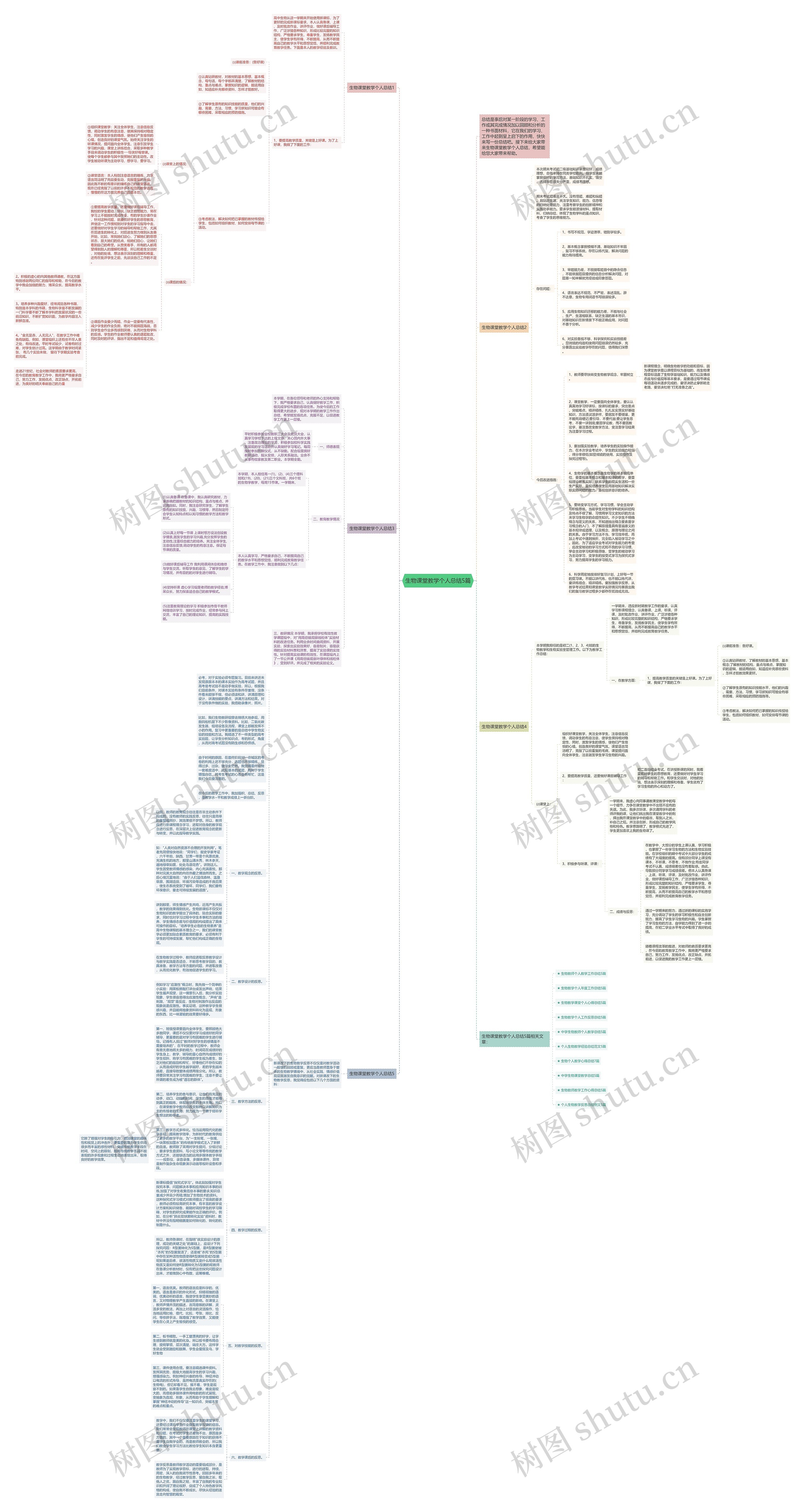 生物课堂教学个人总结5篇思维导图