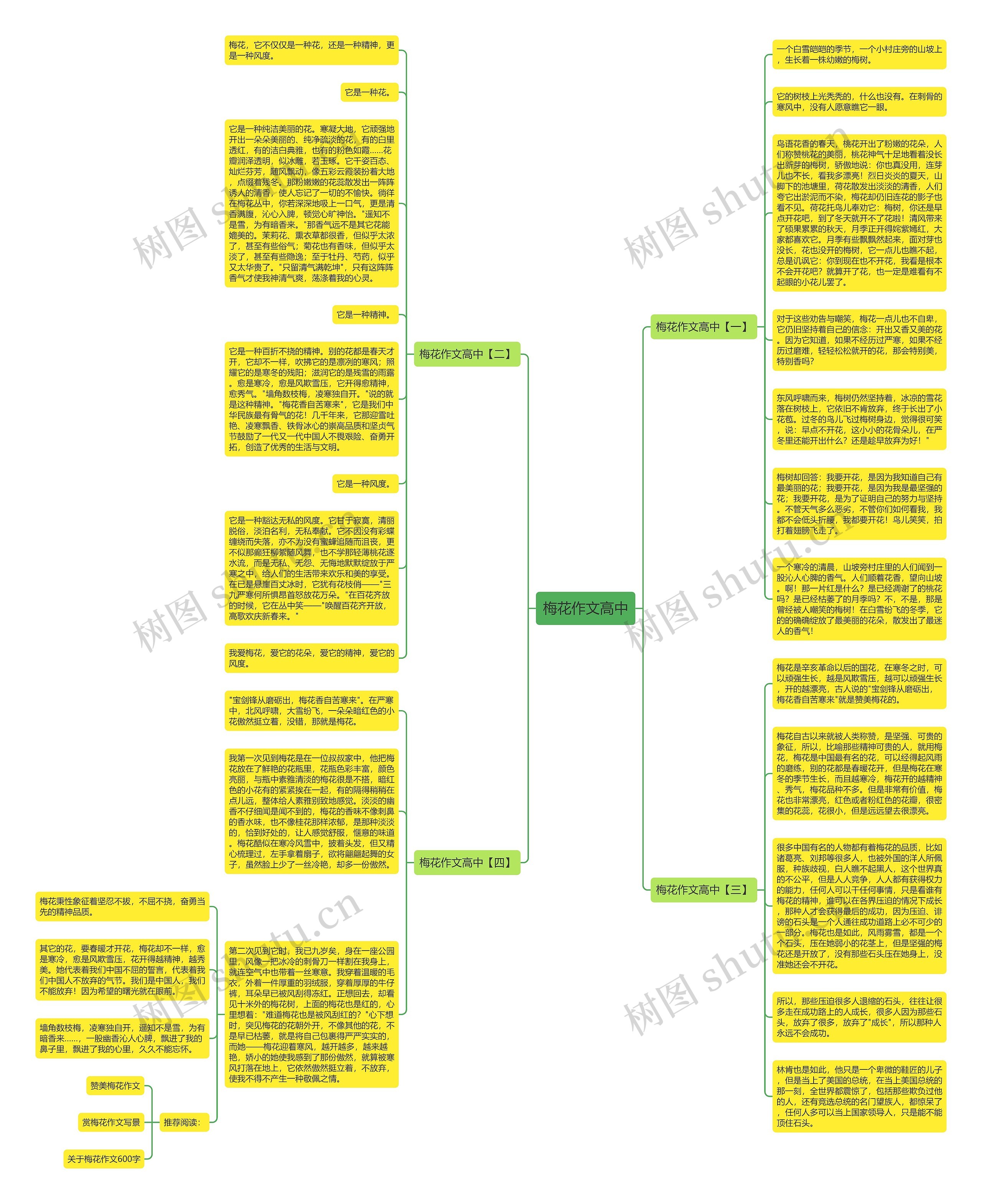 梅花作文高中思维导图