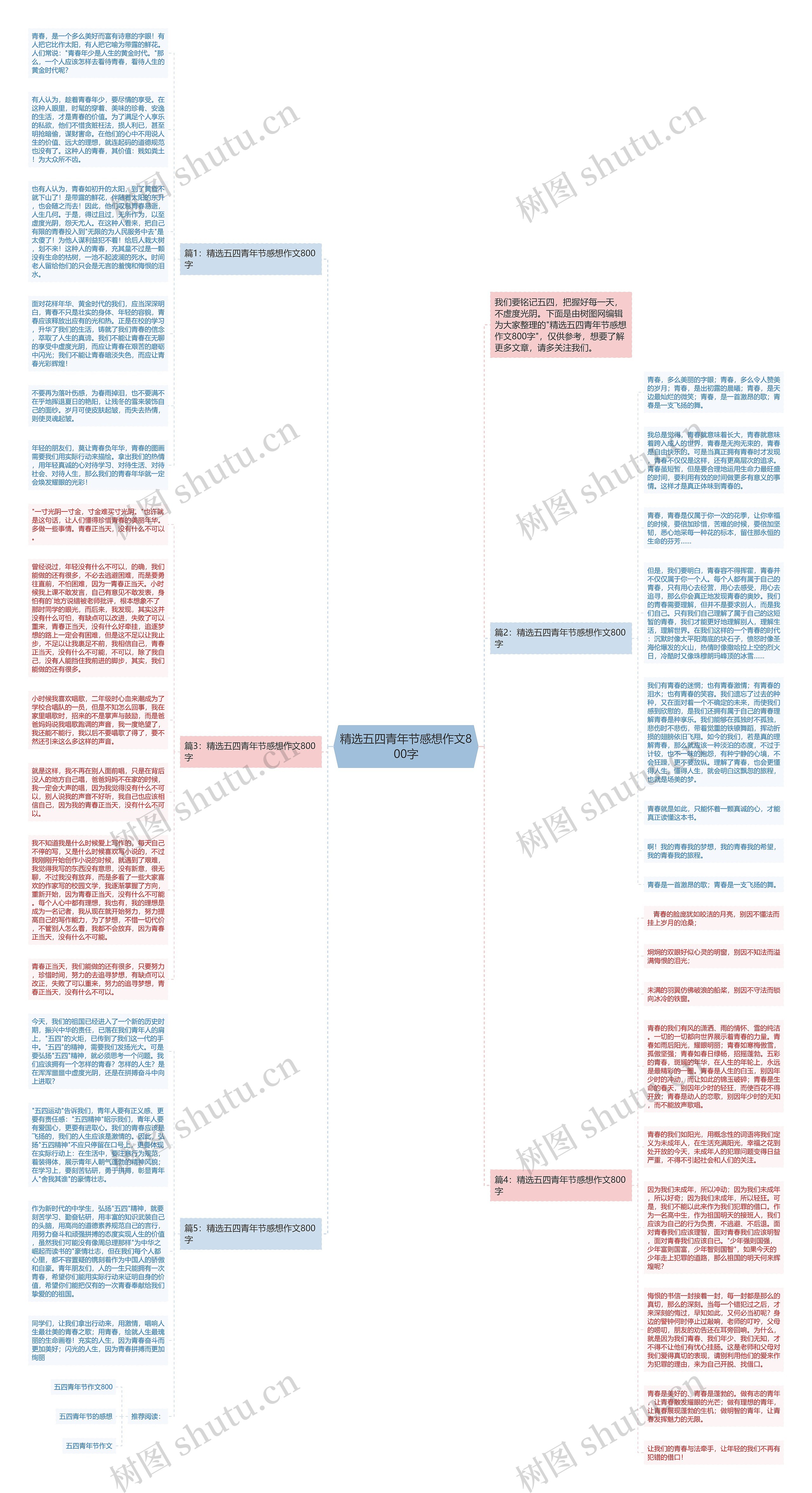 精选五四青年节感想作文800字思维导图