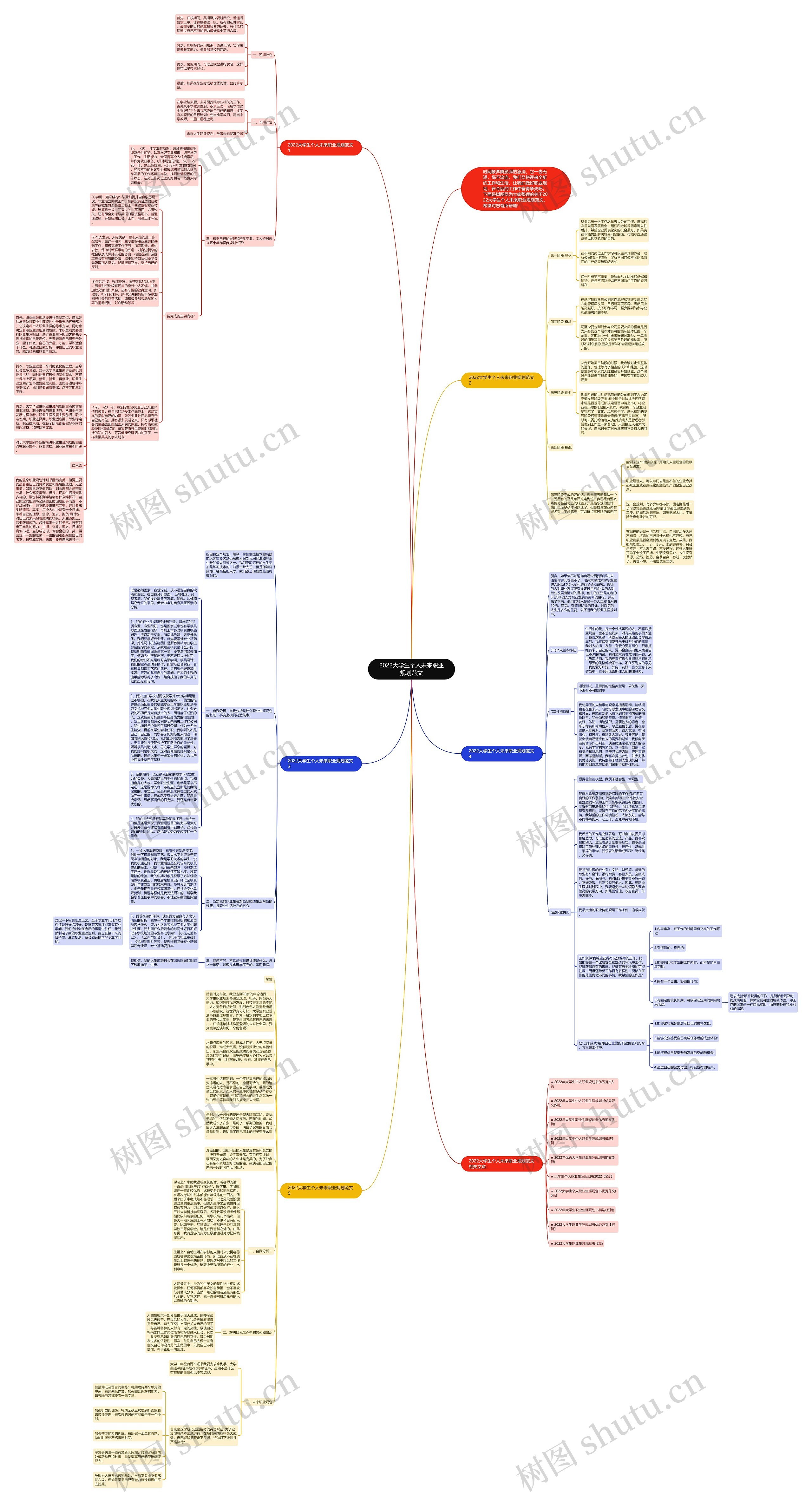 2022大学生个人未来职业规划范文思维导图