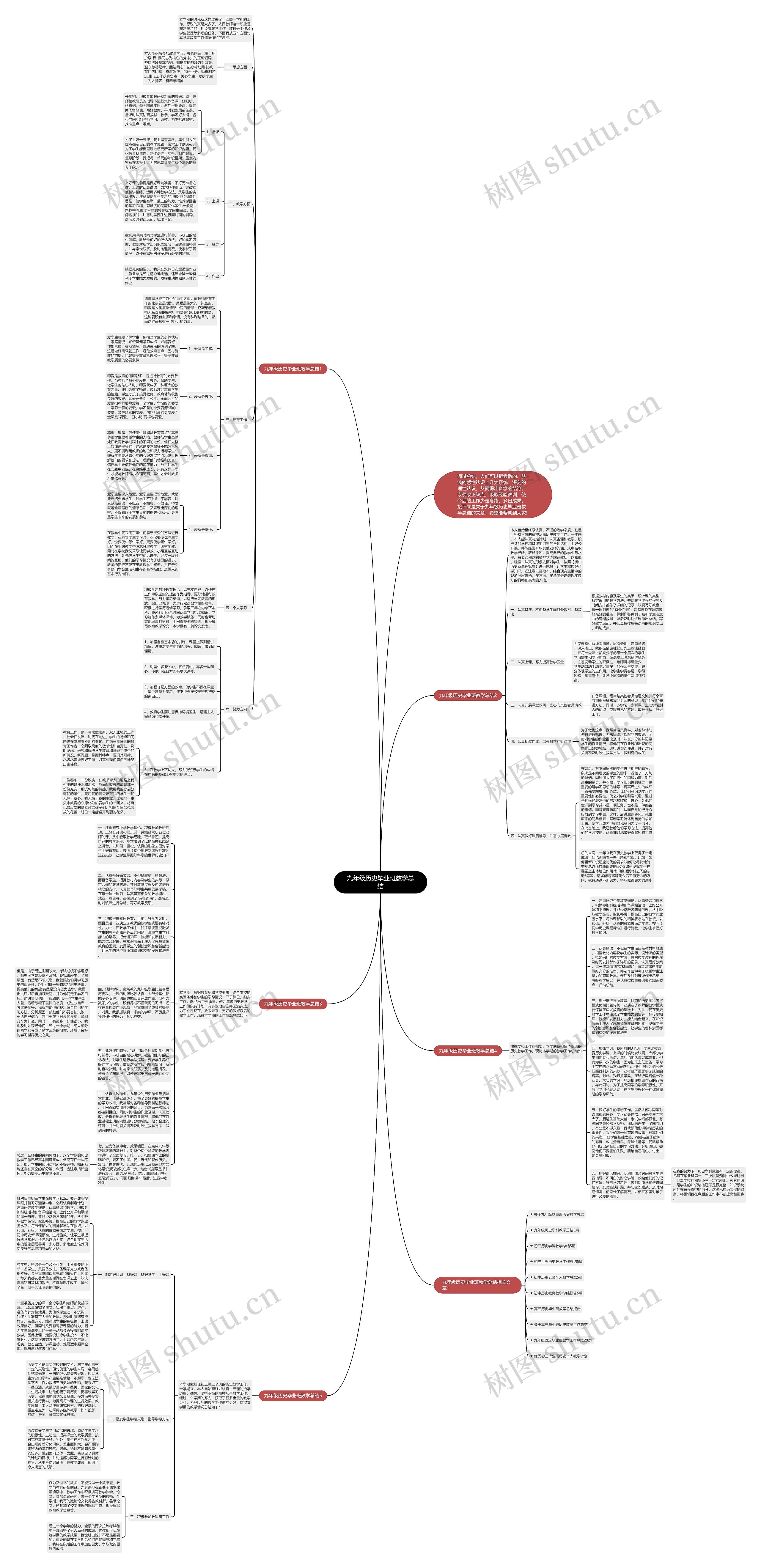 九年级历史毕业班教学总结思维导图