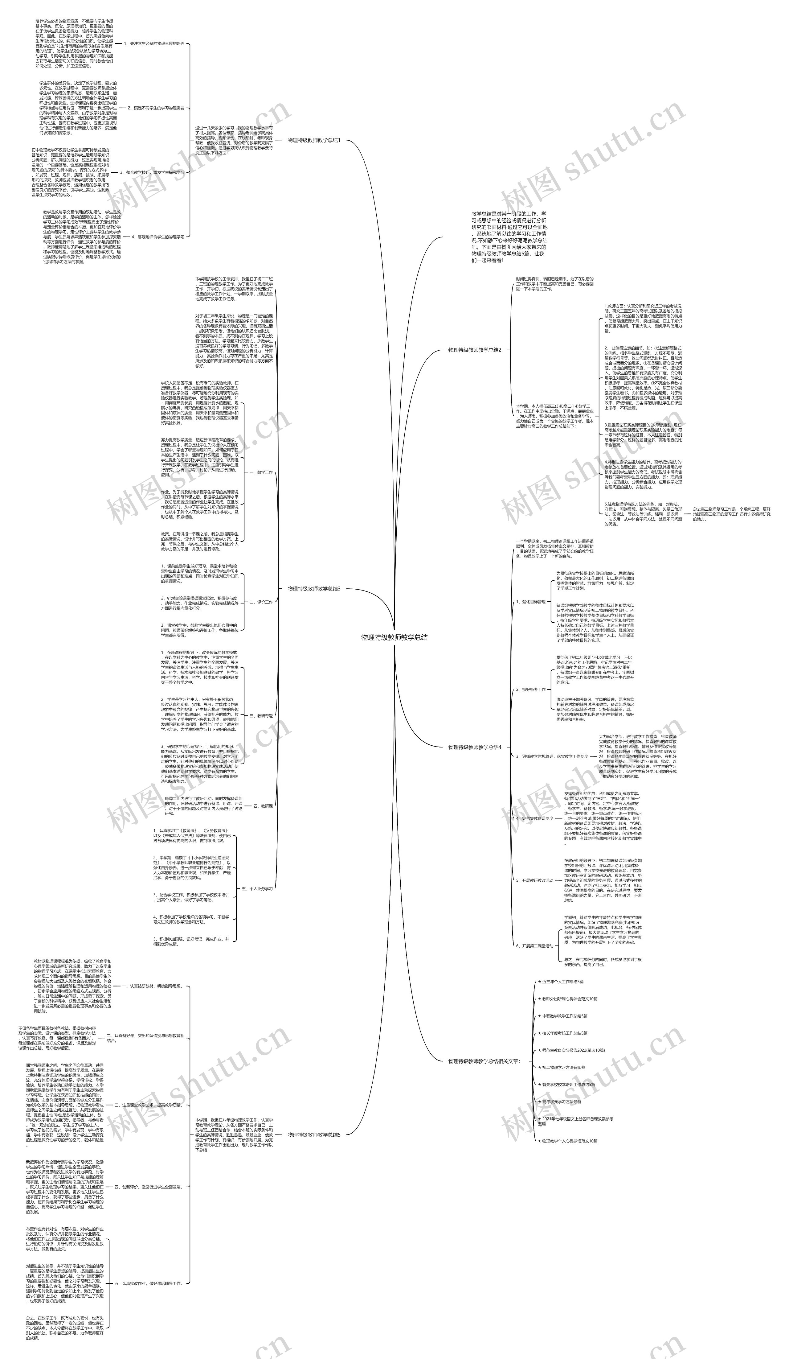 物理特级教师教学总结思维导图