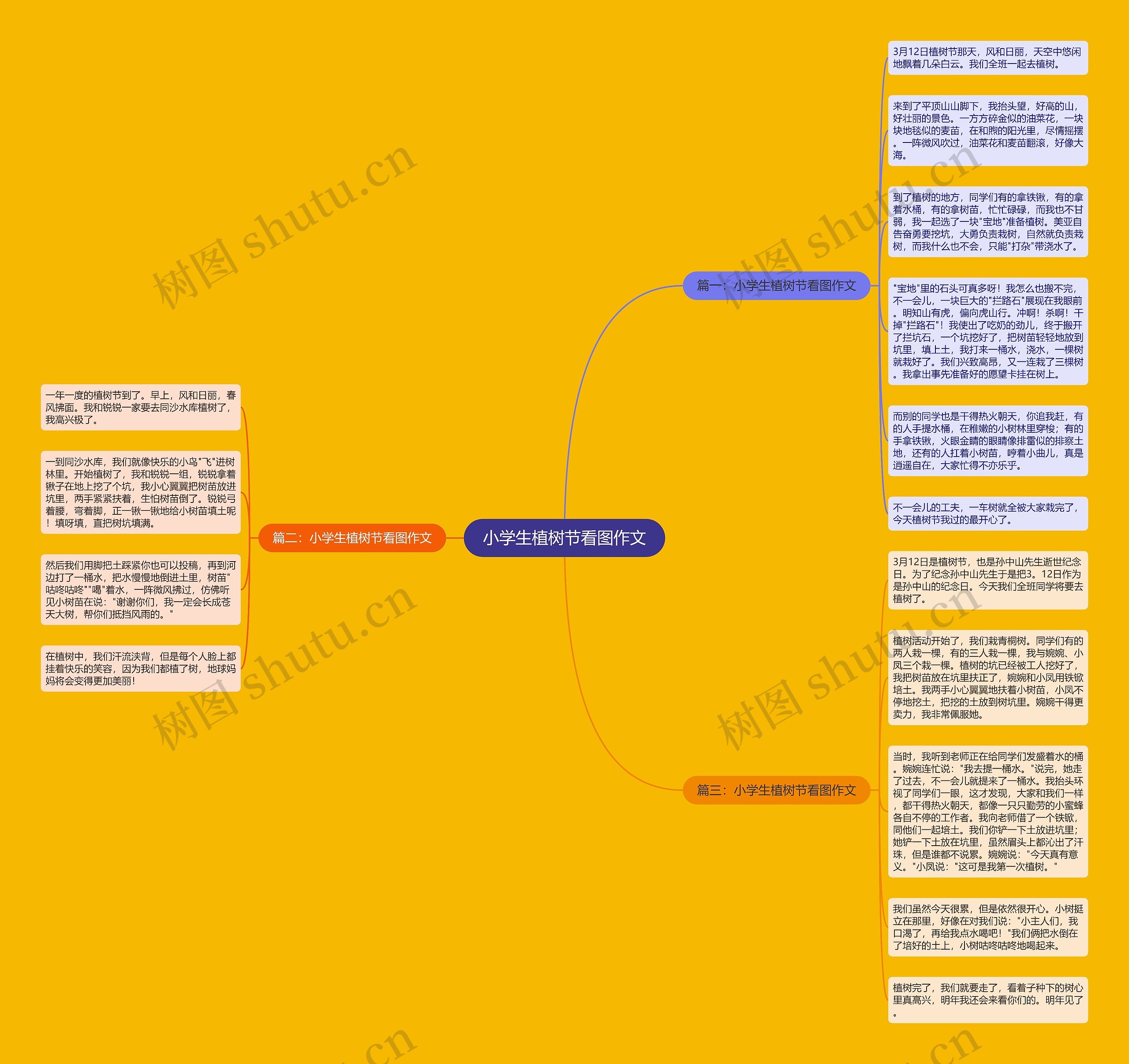 小学生植树节看图作文思维导图
