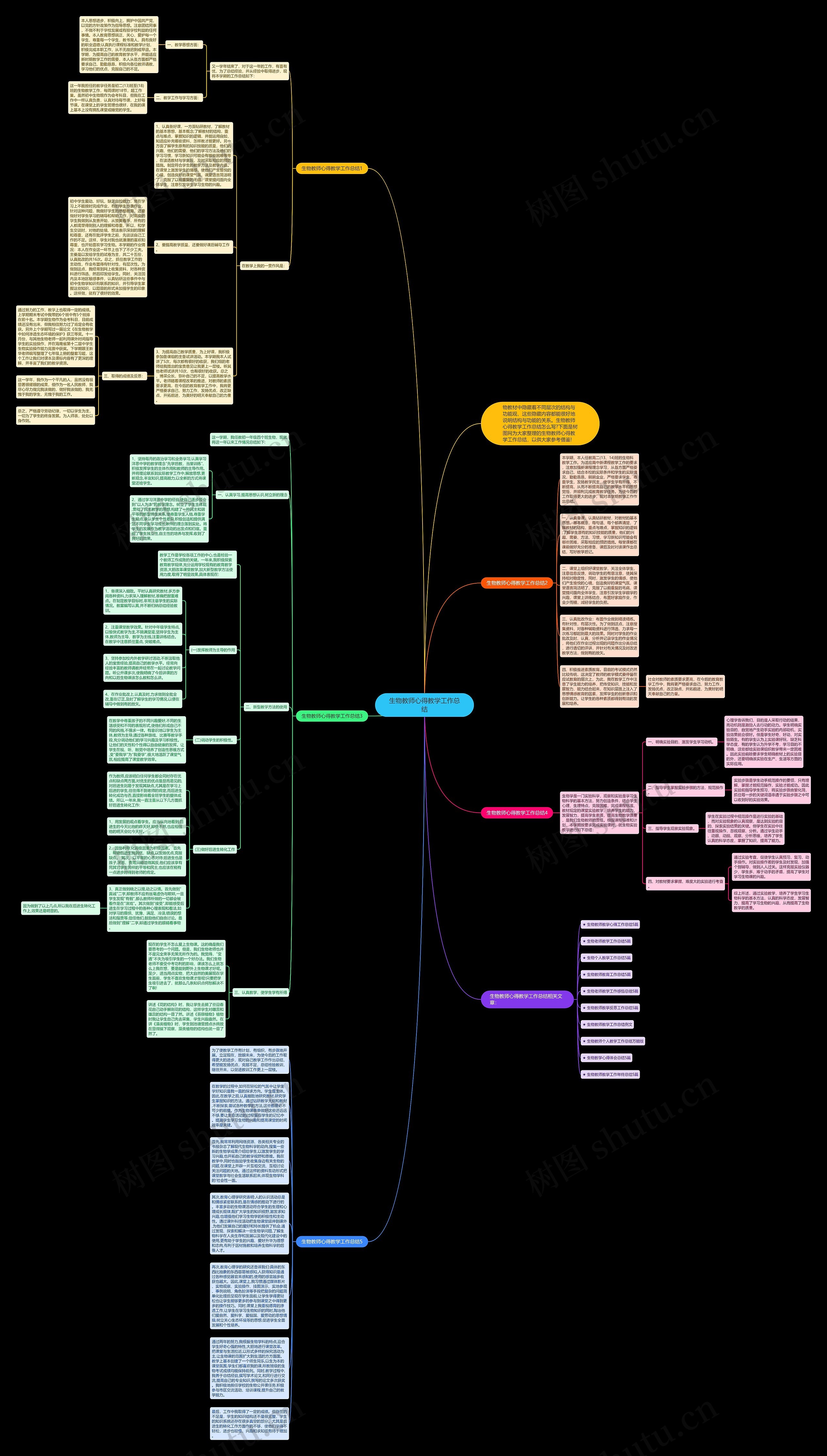 生物教师心得教学工作总结思维导图