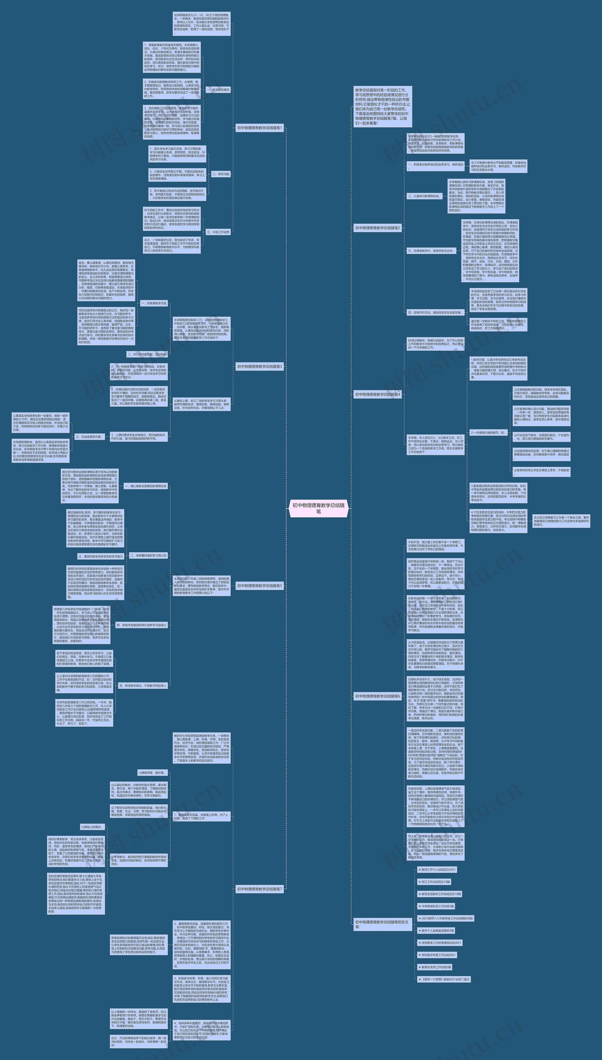 初中物理德育教学总结随笔思维导图