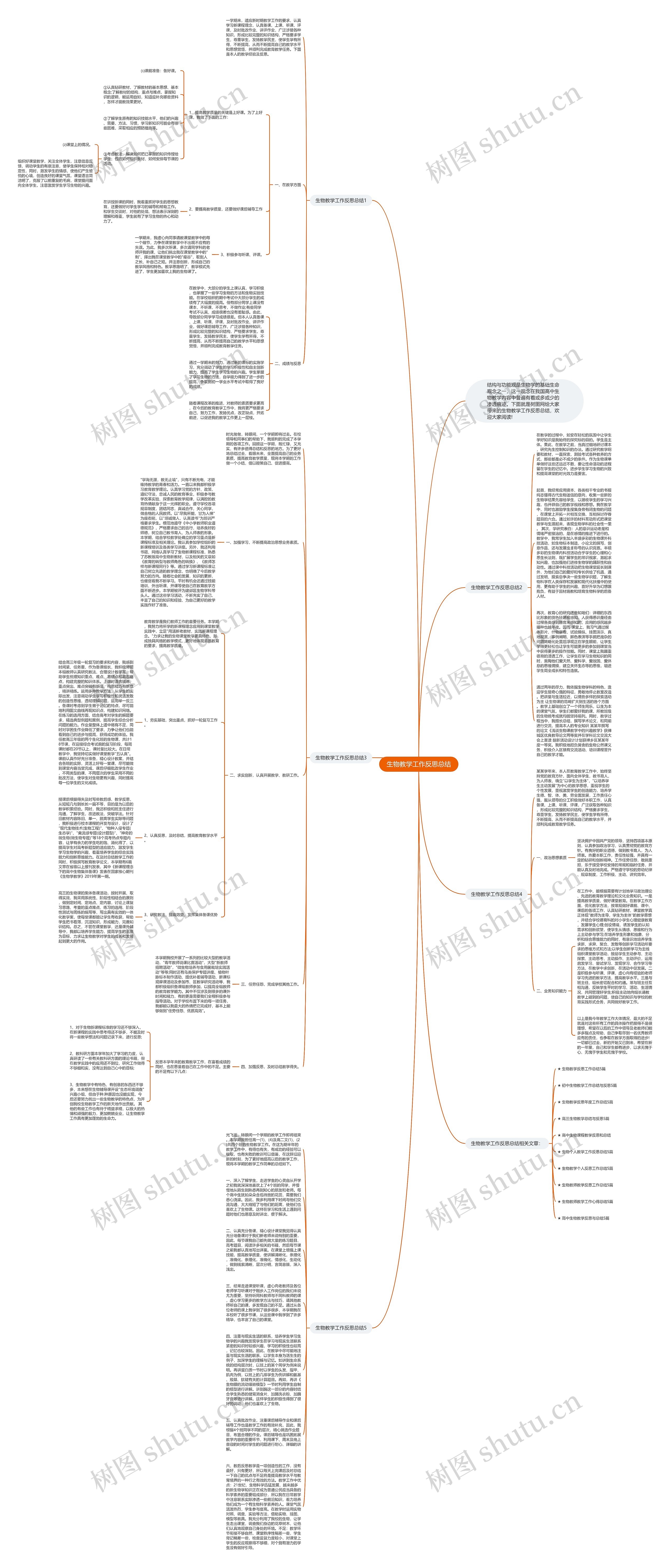 生物教学工作反思总结思维导图