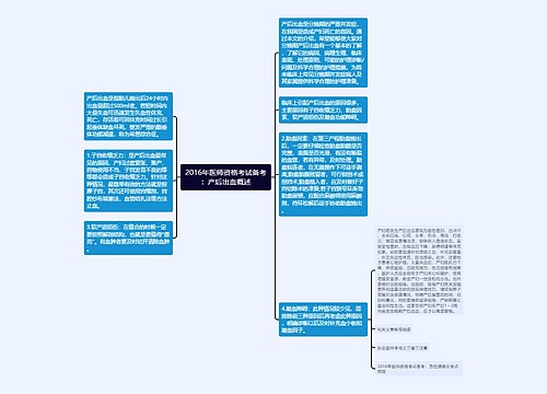 2016年医师资格考试备考：产后出血概述