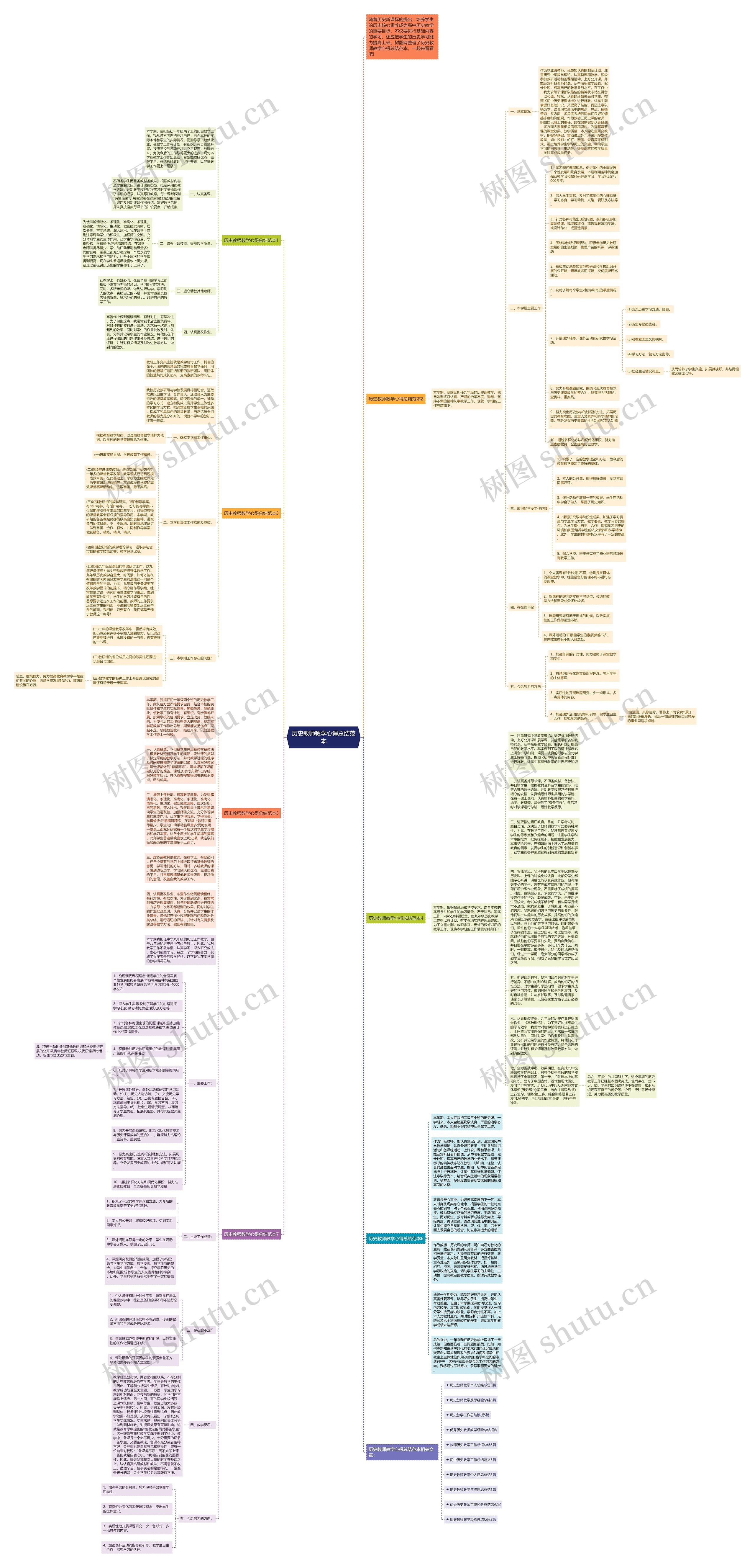 历史教师教学心得总结范本思维导图