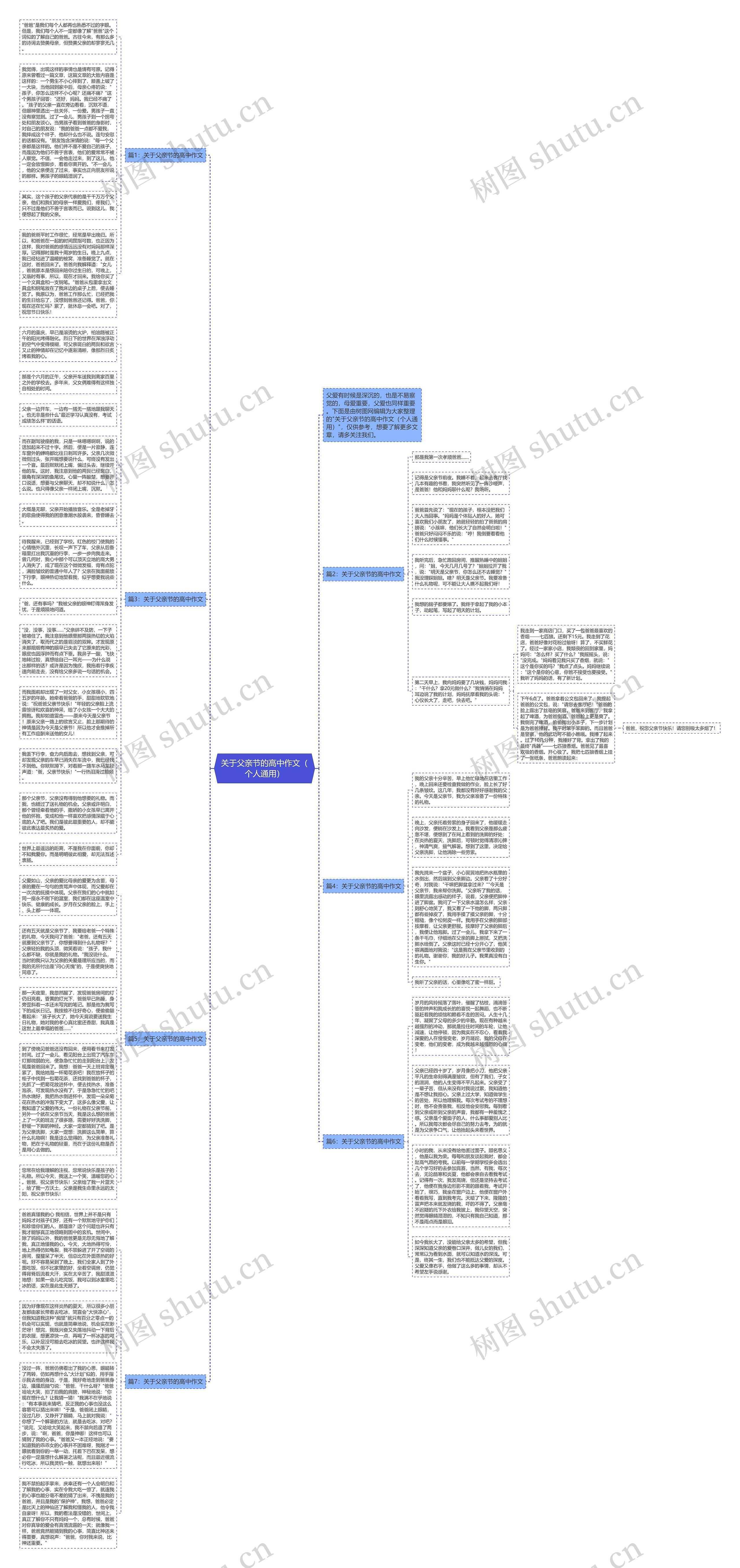 关于父亲节的高中作文（个人通用）思维导图