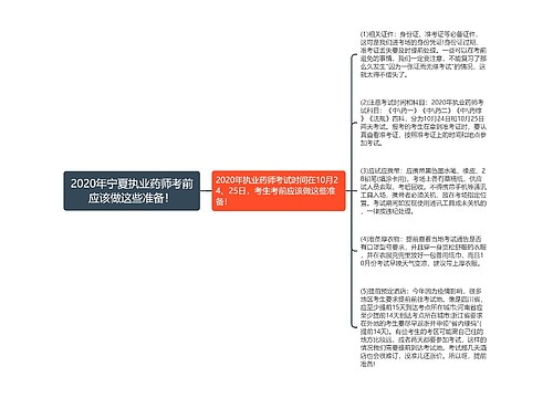 2020年宁夏执业药师考前应该做这些准备！