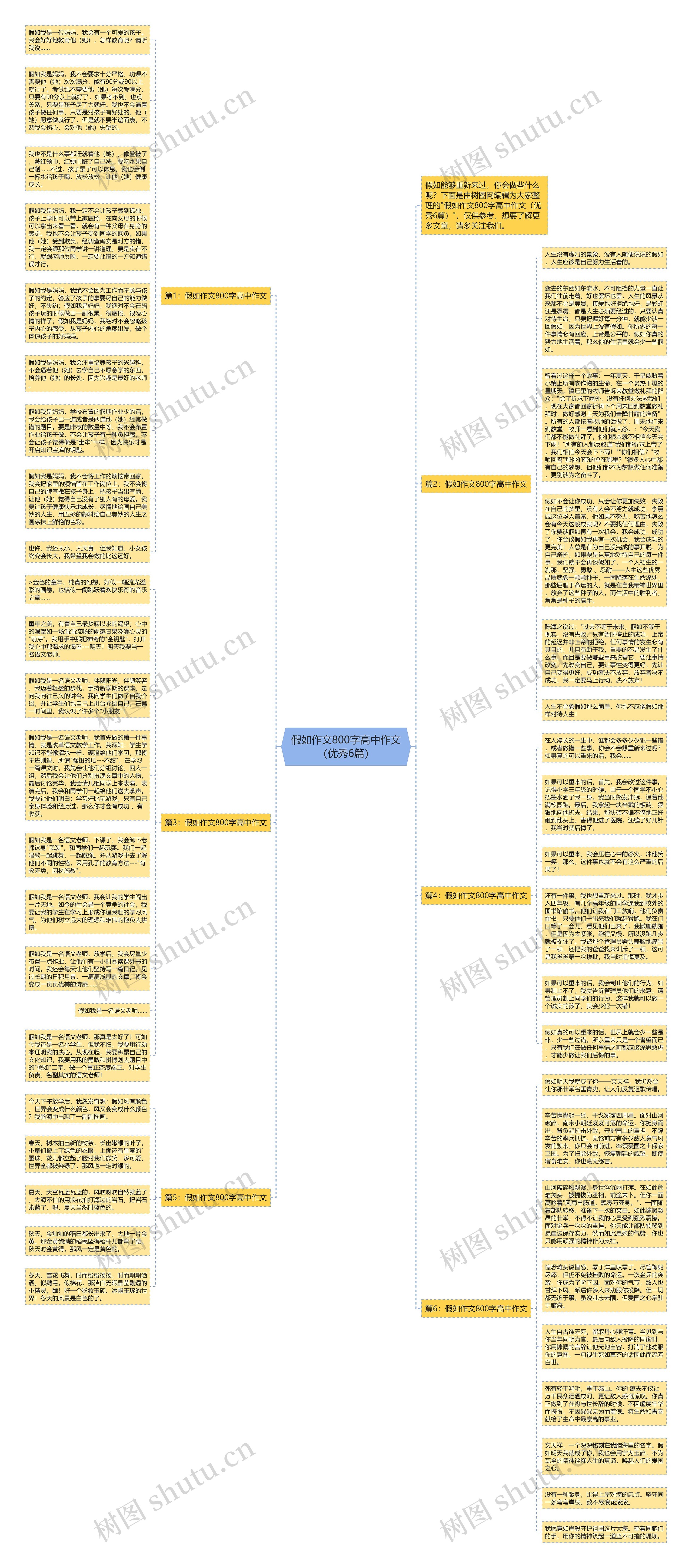假如作文800字高中作文（优秀6篇）思维导图