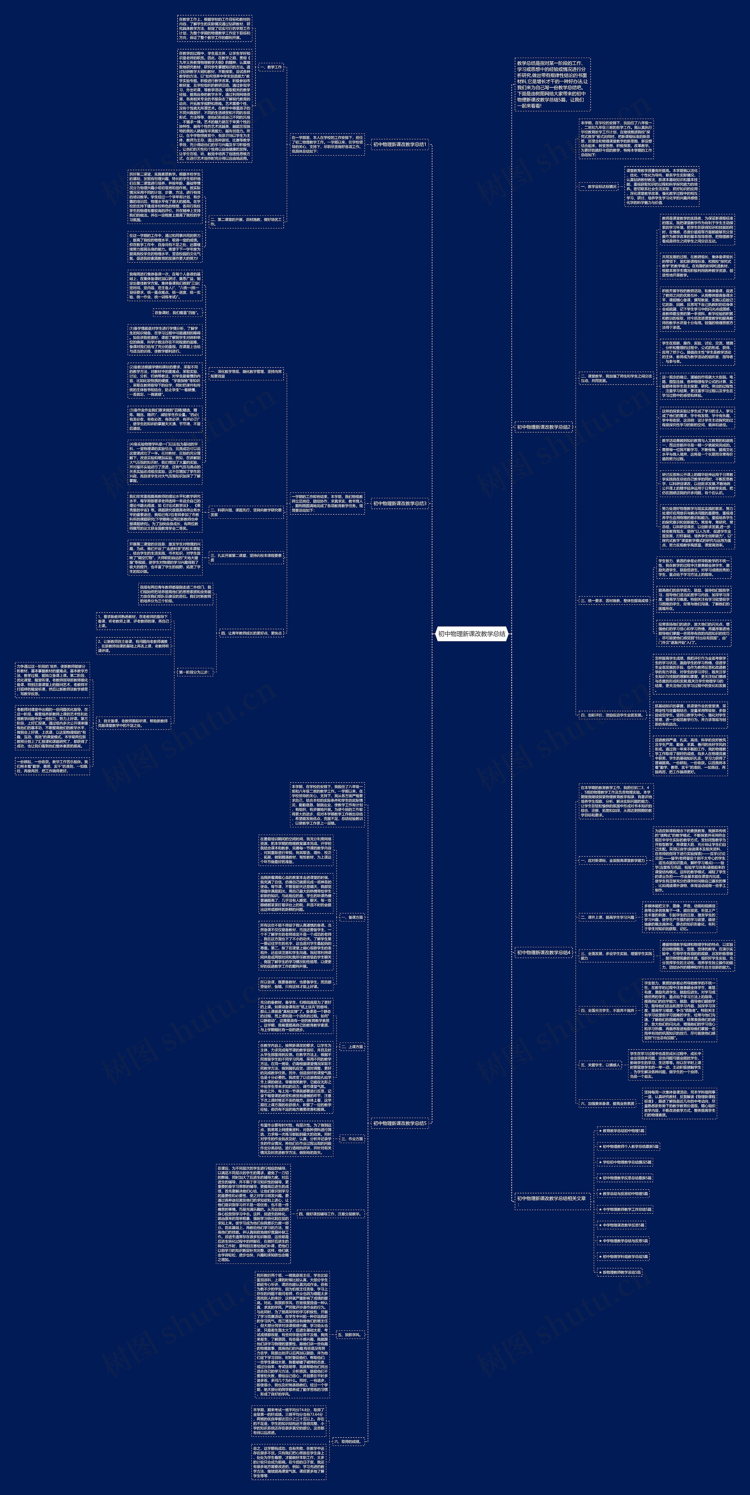 初中物理新课改教学总结思维导图