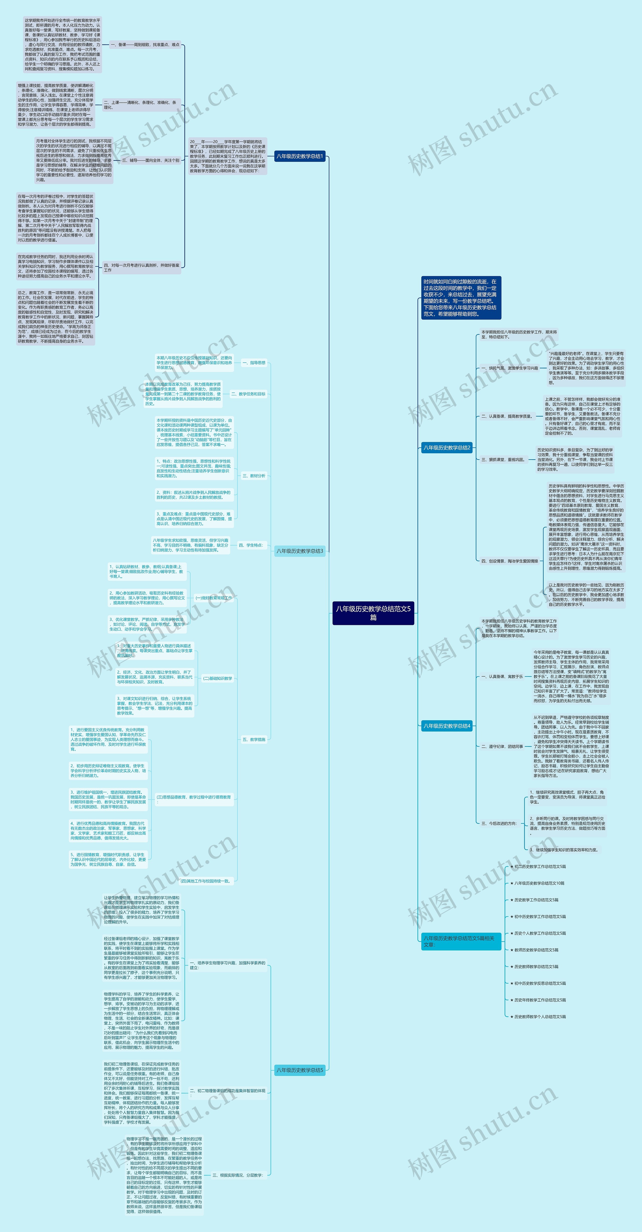 八年级历史教学总结范文5篇思维导图