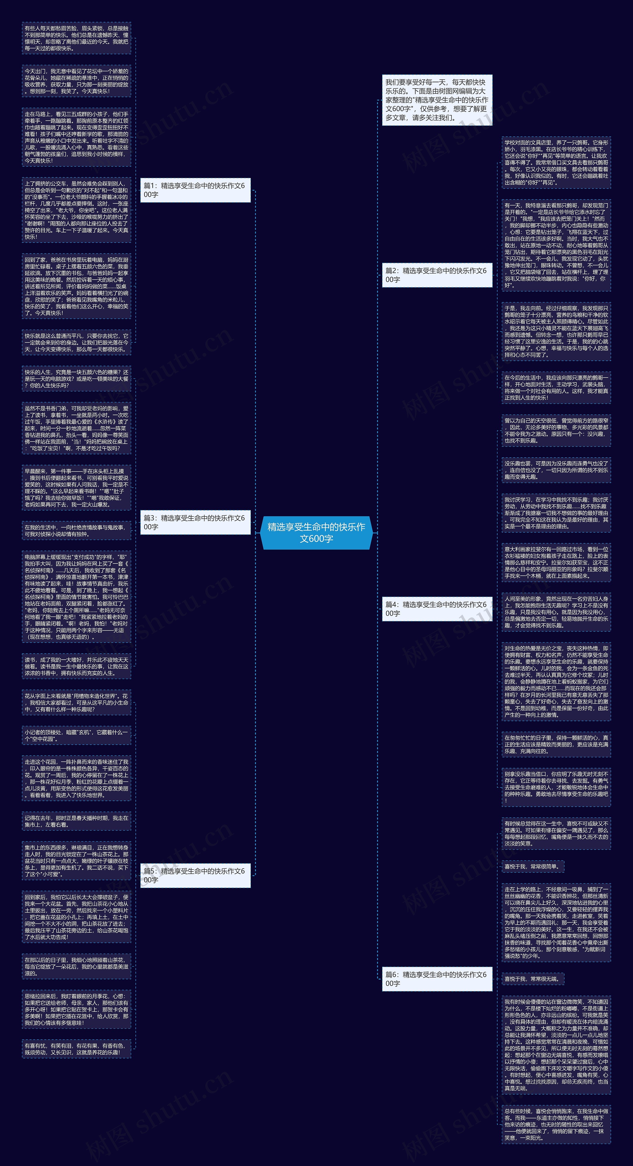 精选享受生命中的快乐作文600字思维导图