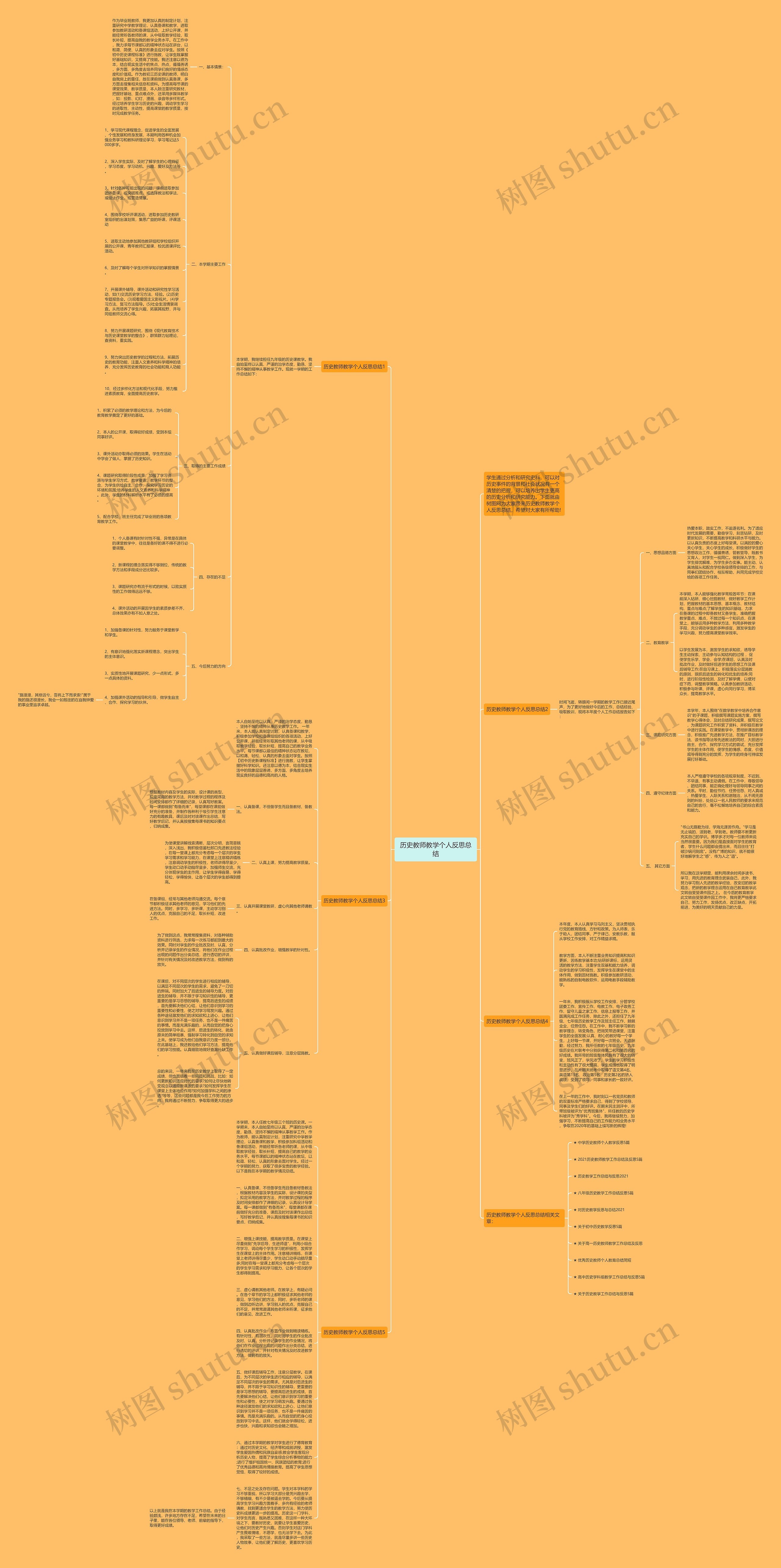 历史教师教学个人反思总结思维导图