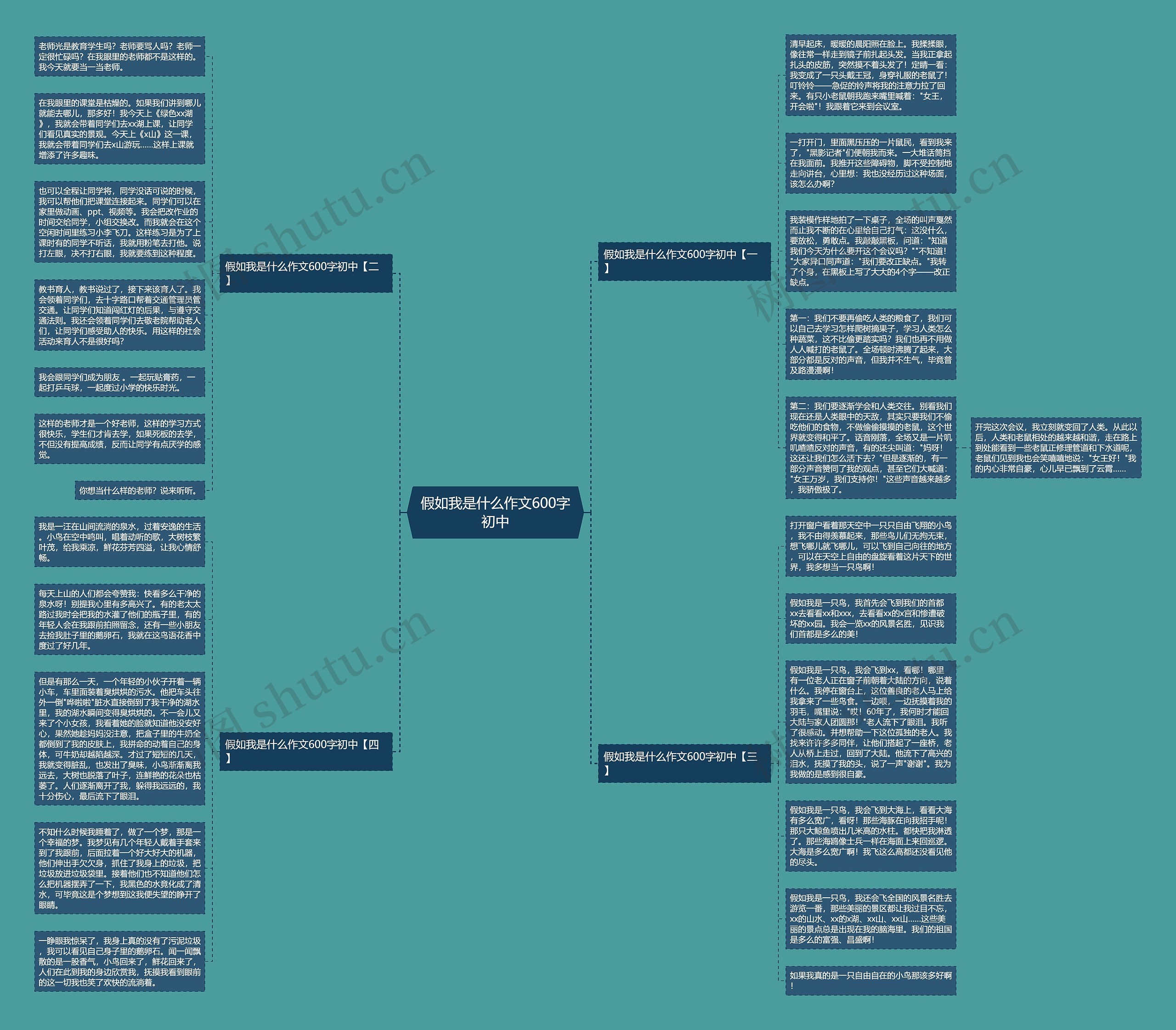 假如我是什么作文600字初中思维导图