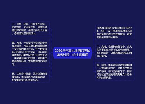 2020年宁夏执业药师考试备考过程中的注意事项