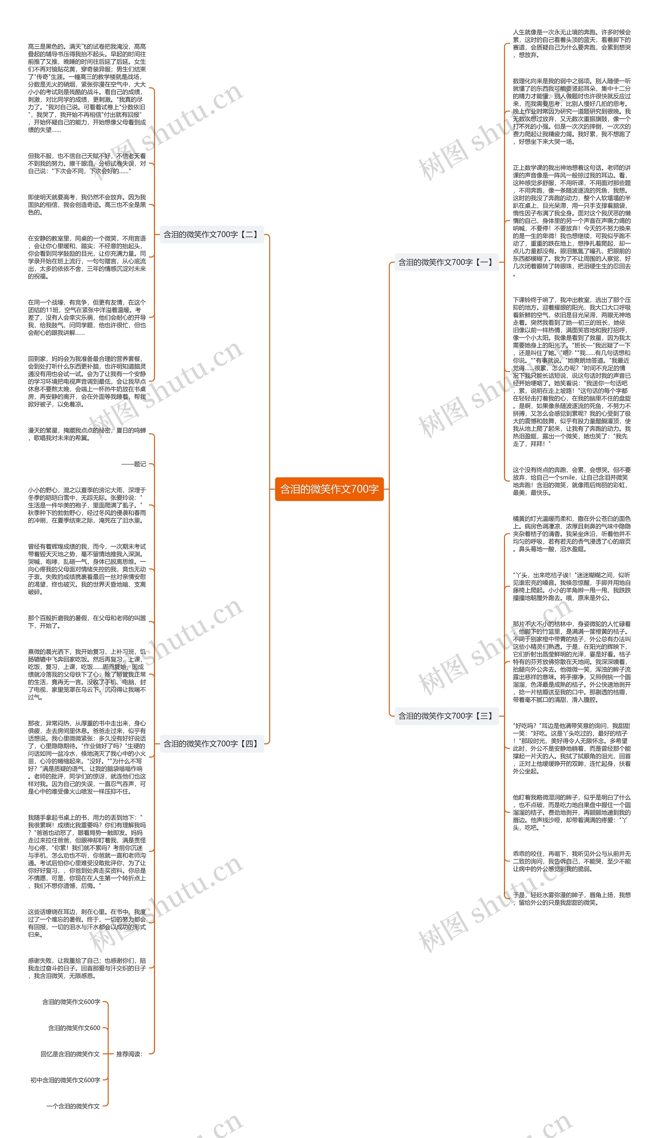 含泪的微笑作文700字思维导图