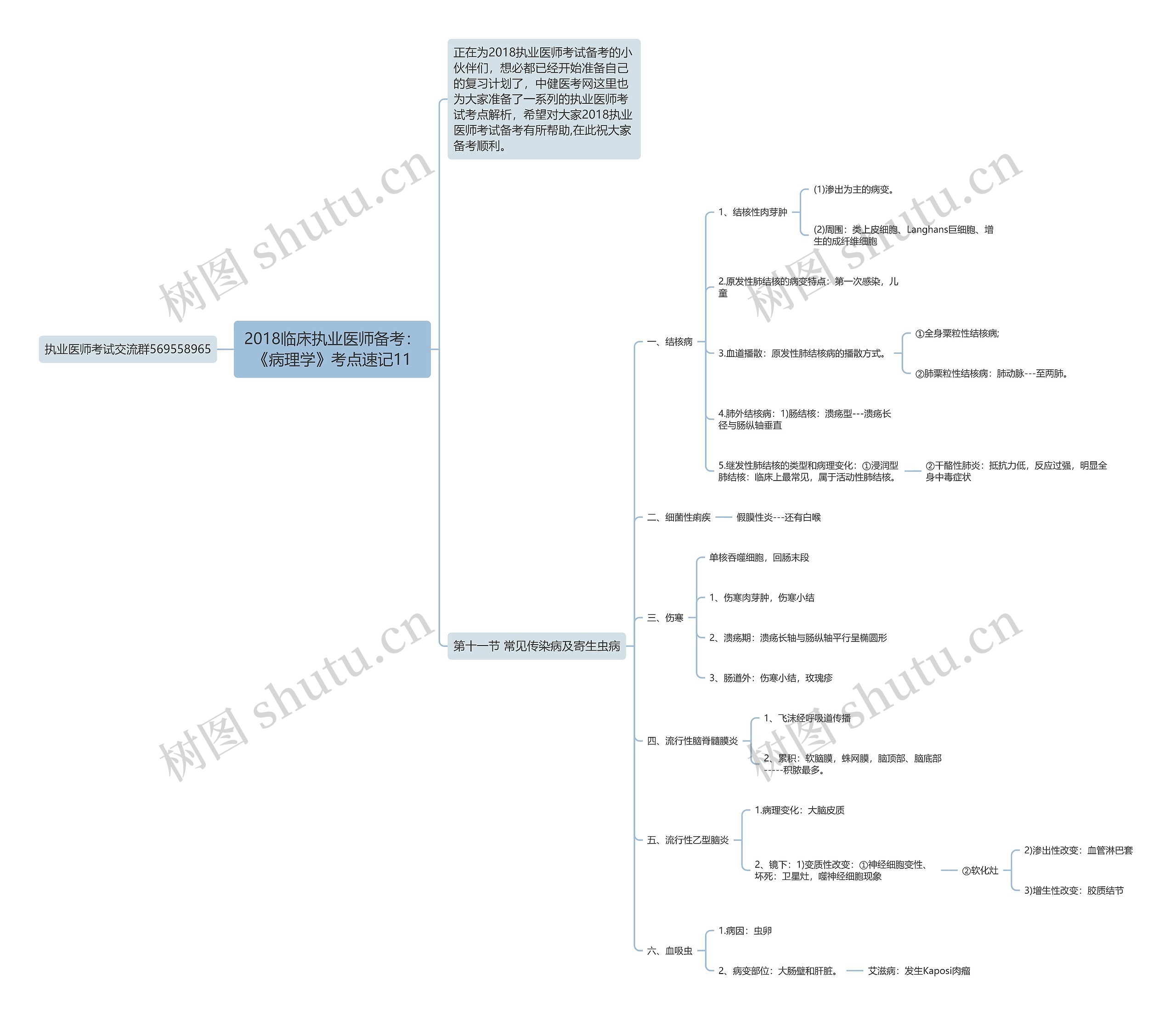 2018临床执业医师备考：《病理学》考点速记11思维导图