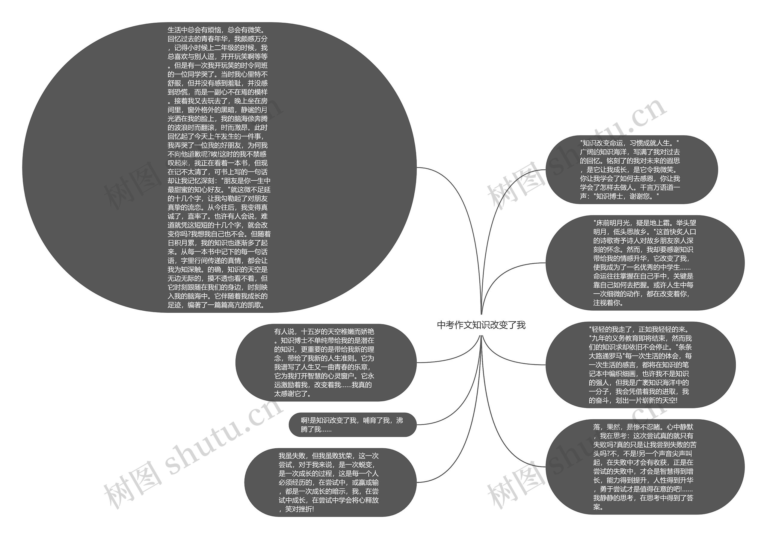 中考作文知识改变了我思维导图