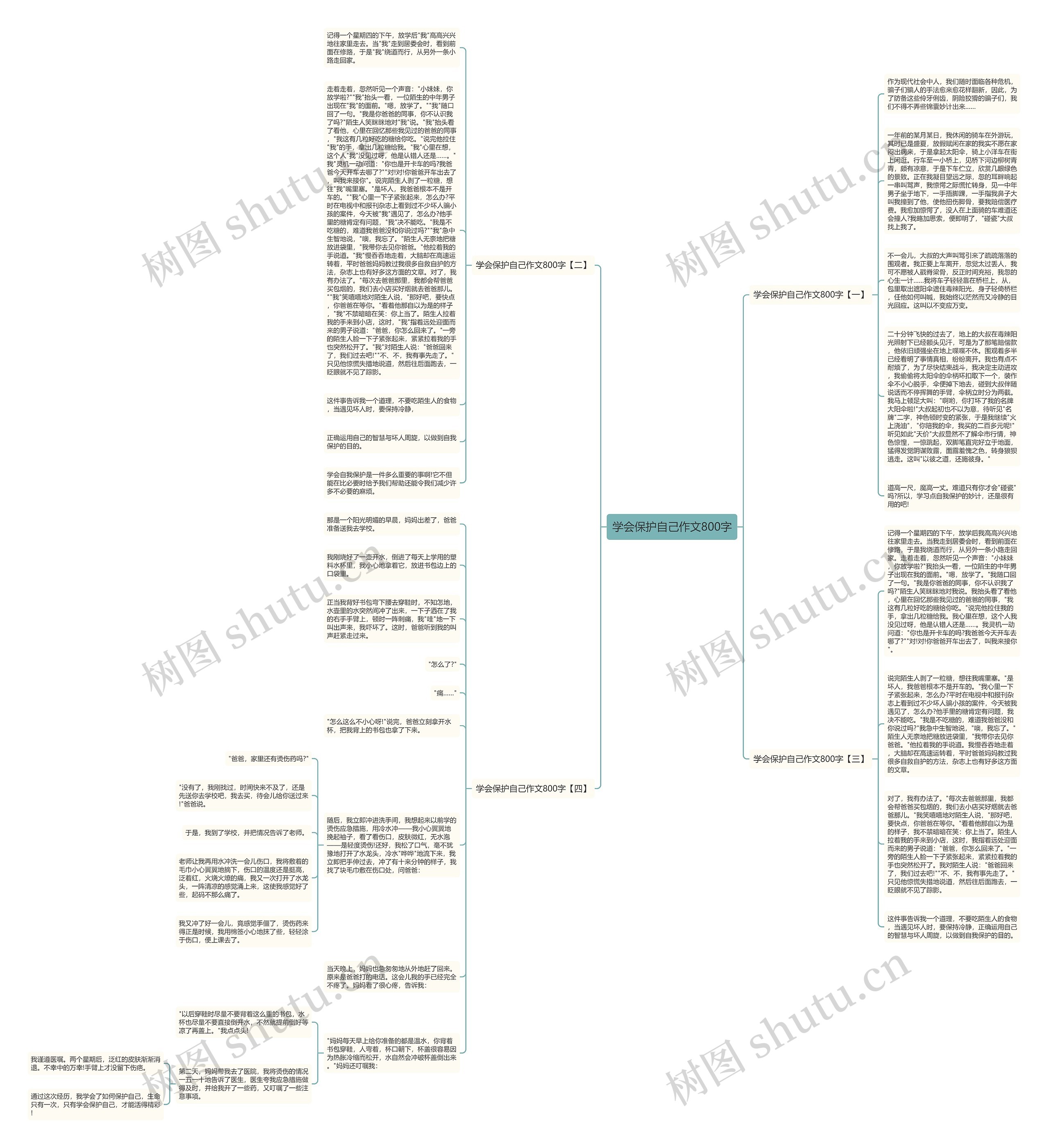 学会保护自己作文800字思维导图