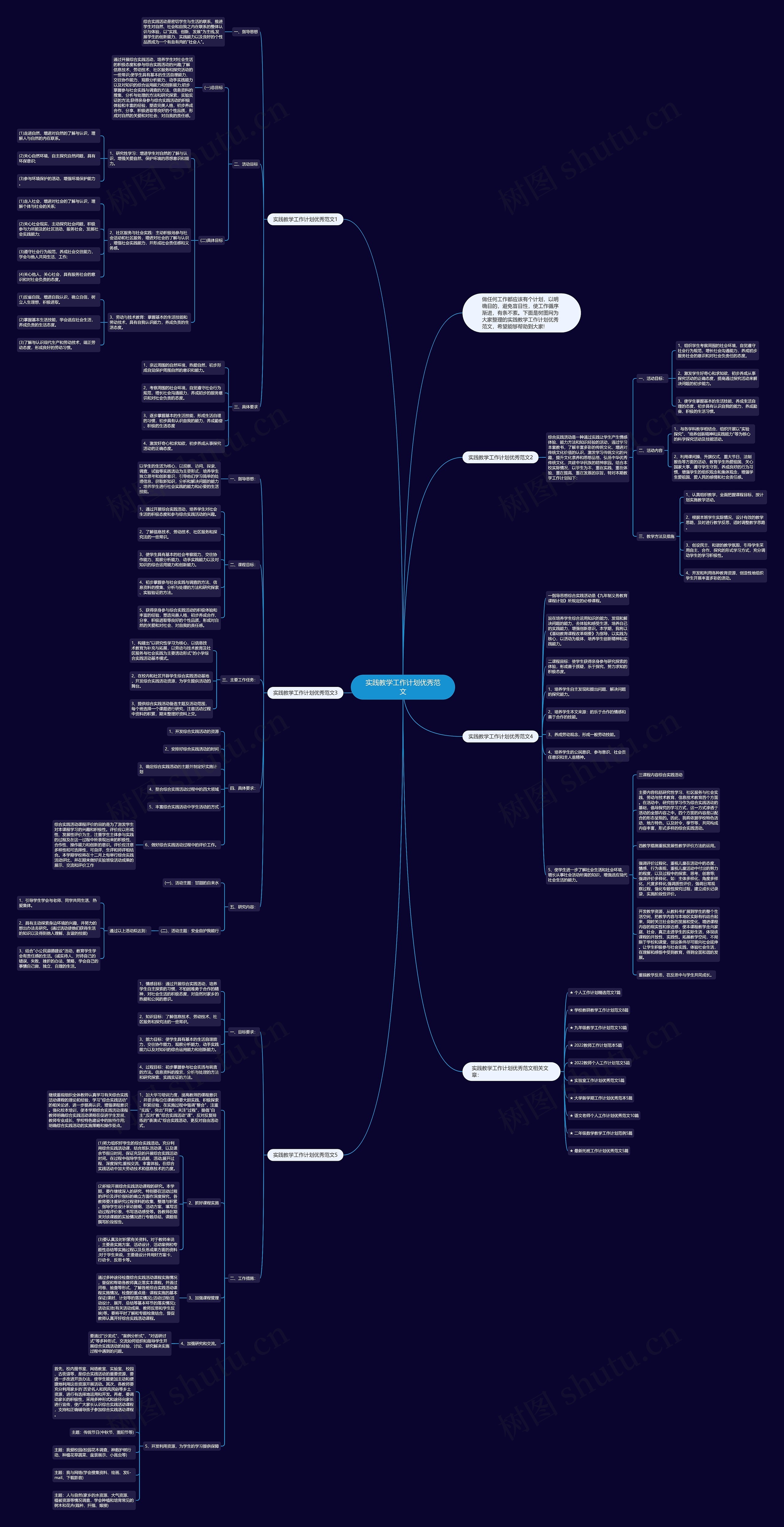 实践教学工作计划优秀范文思维导图