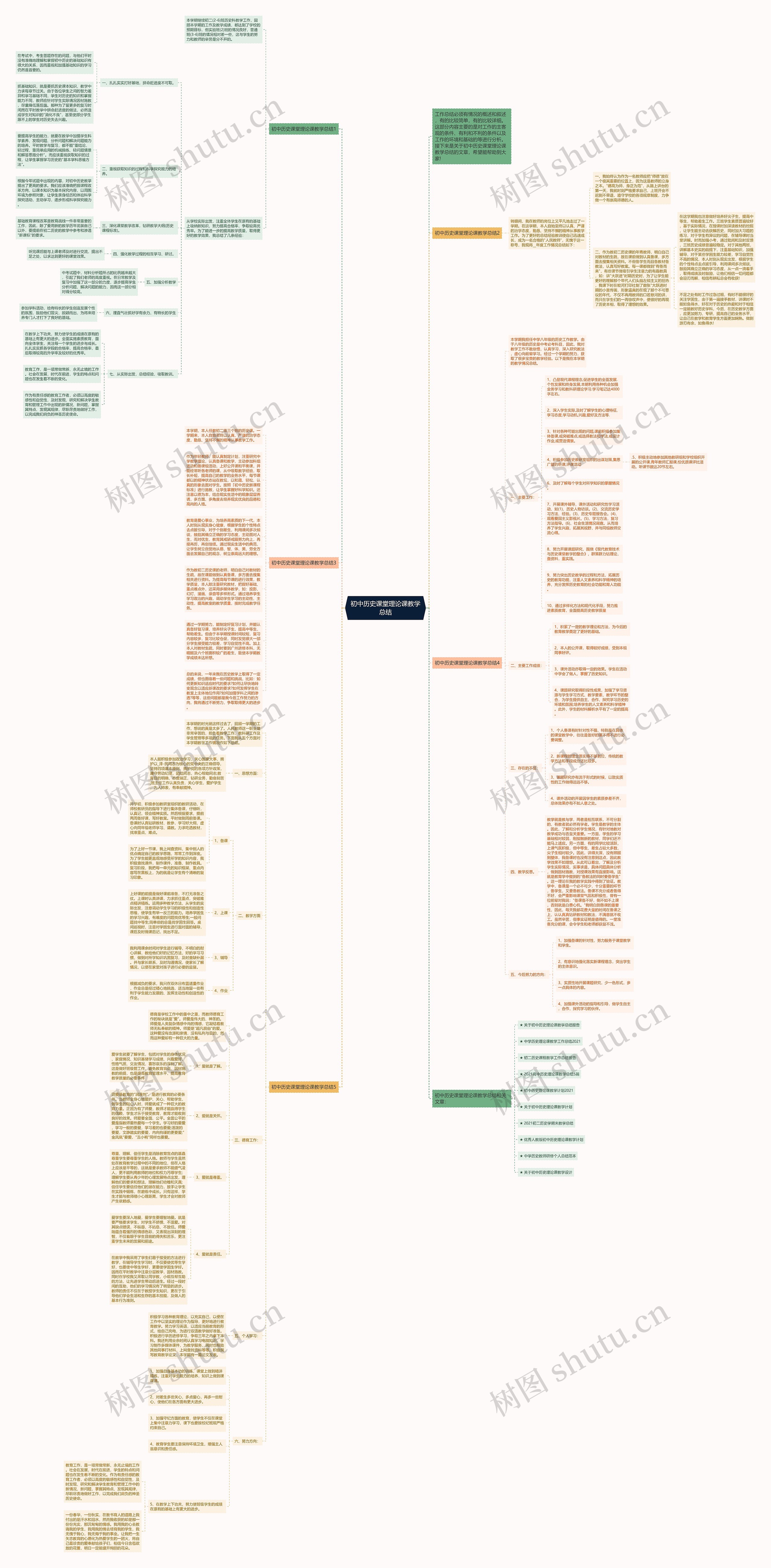 初中历史课堂理论课教学总结思维导图