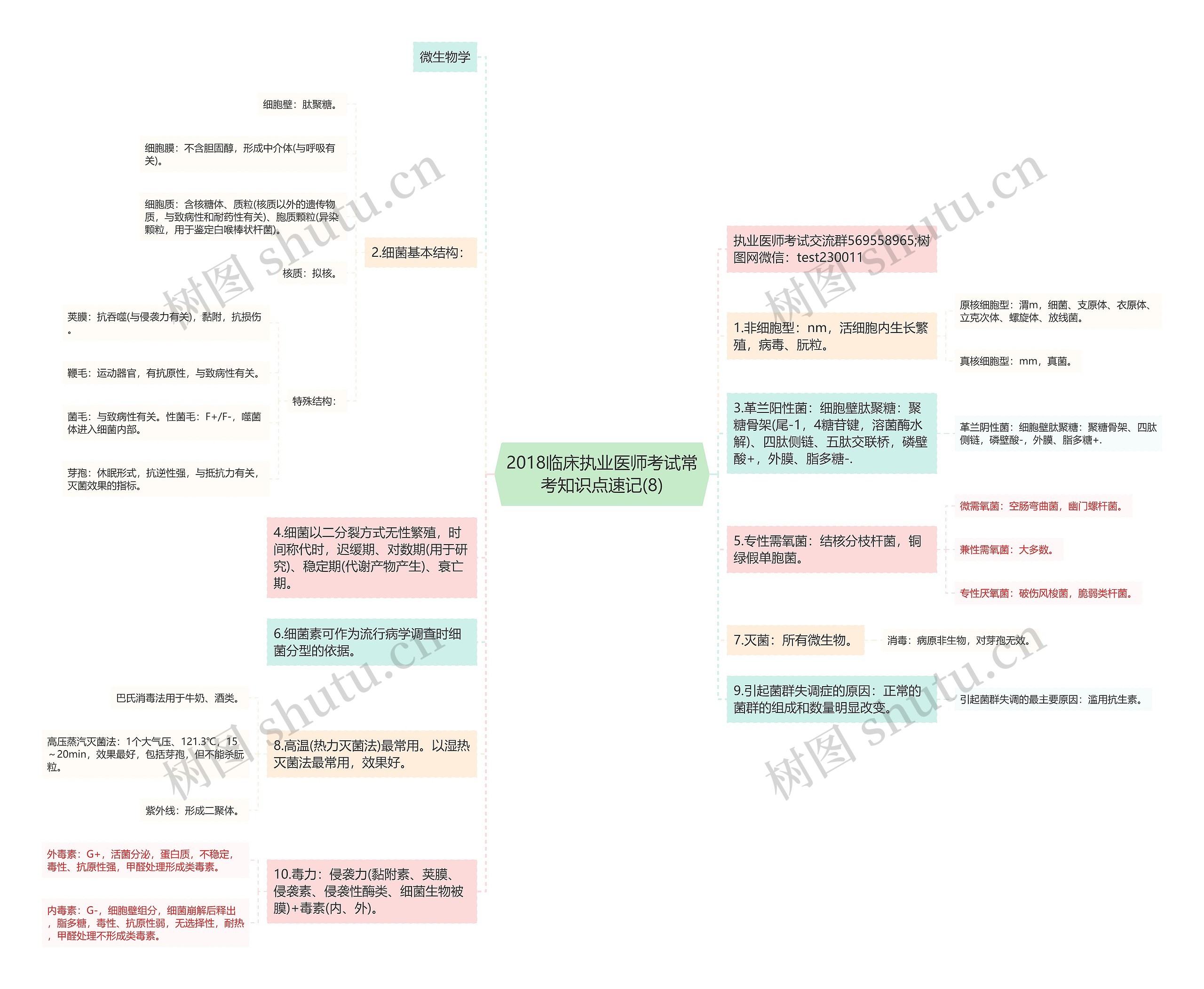 2018临床执业医师考试常考知识点速记(8)思维导图