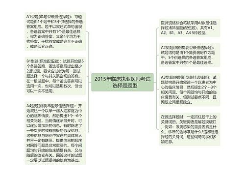 2015年临床执业医师考试：选择题题型