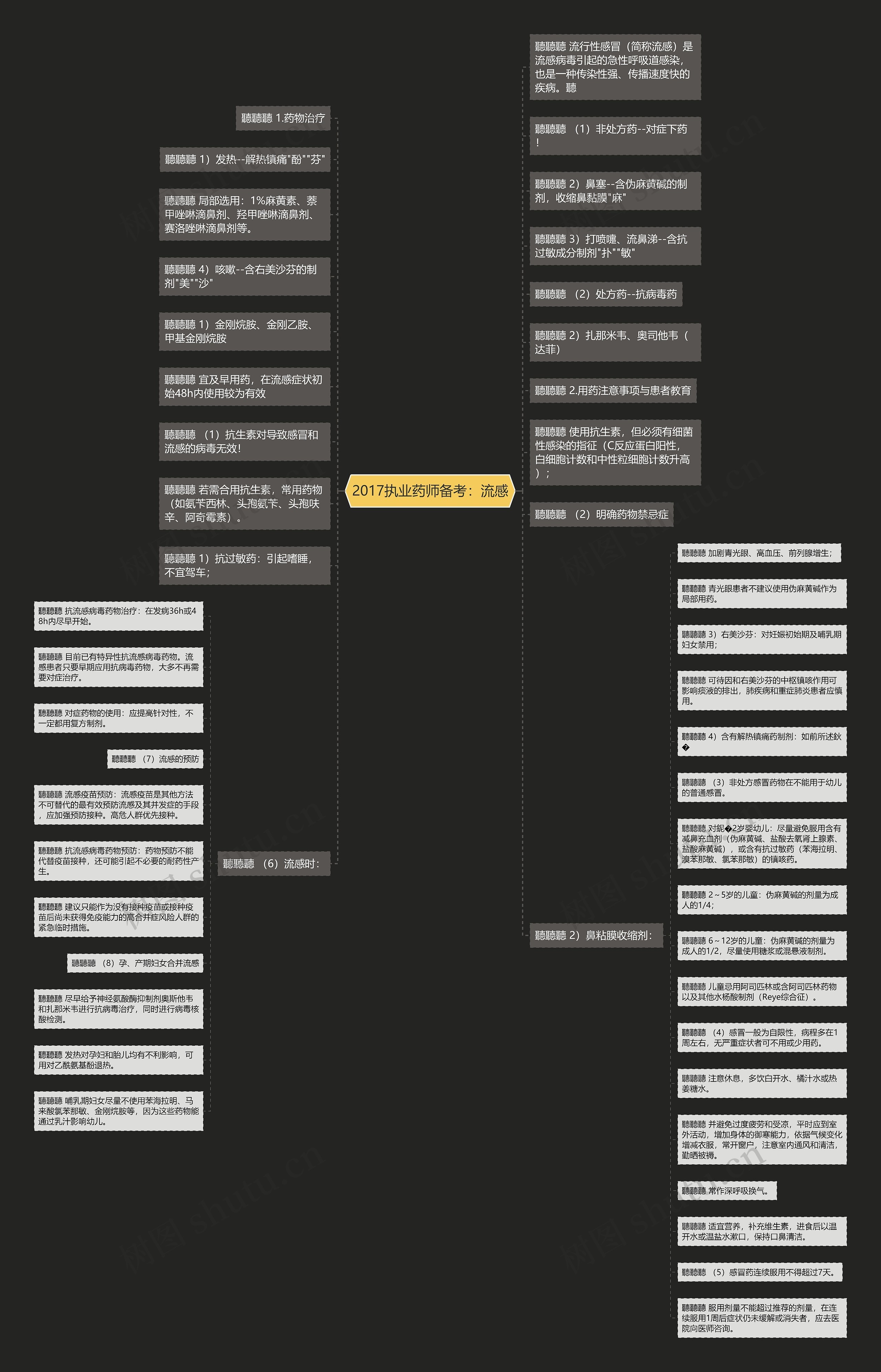 2017执业药师备考：流感思维导图