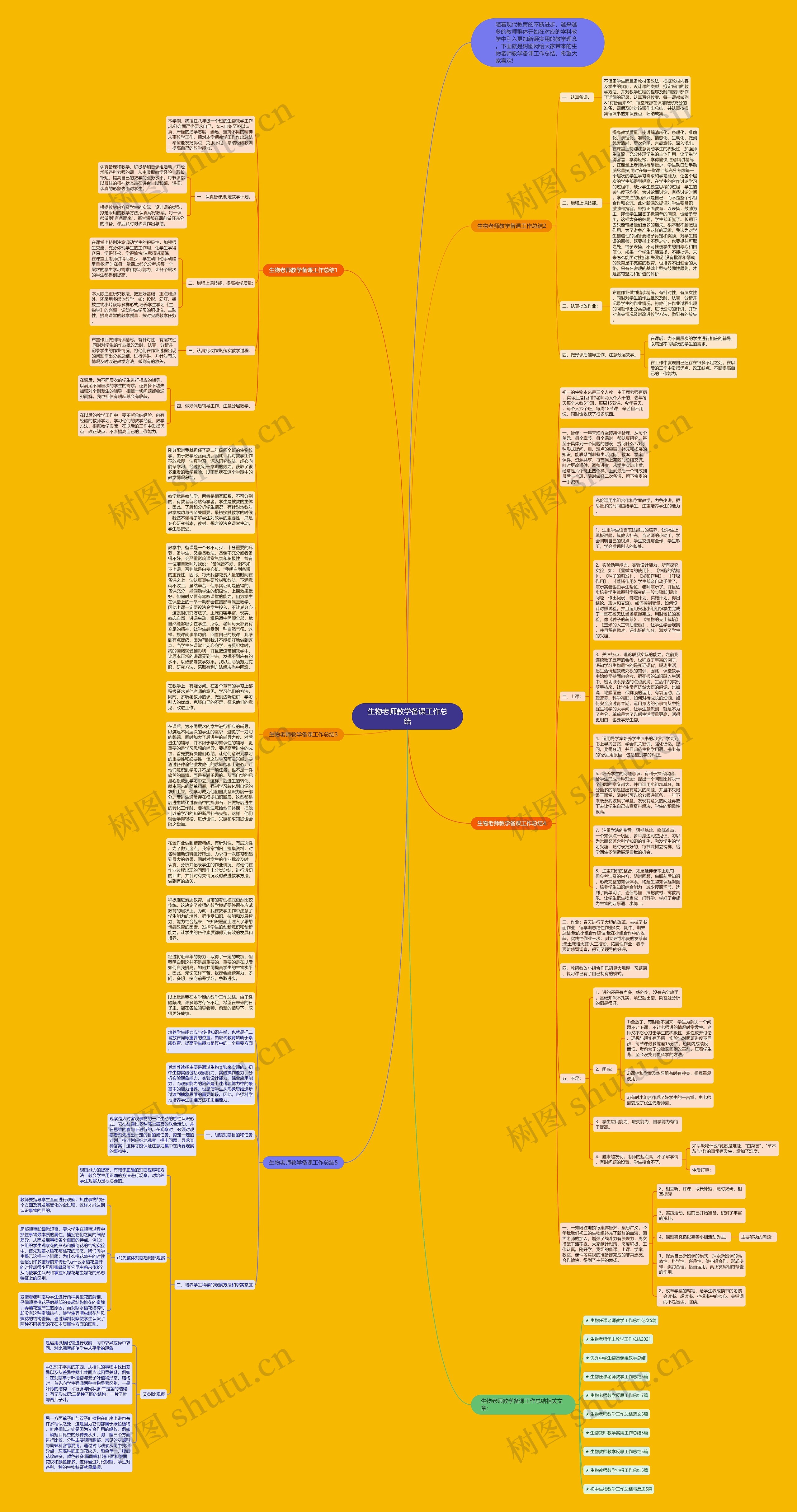 生物老师教学备课工作总结思维导图