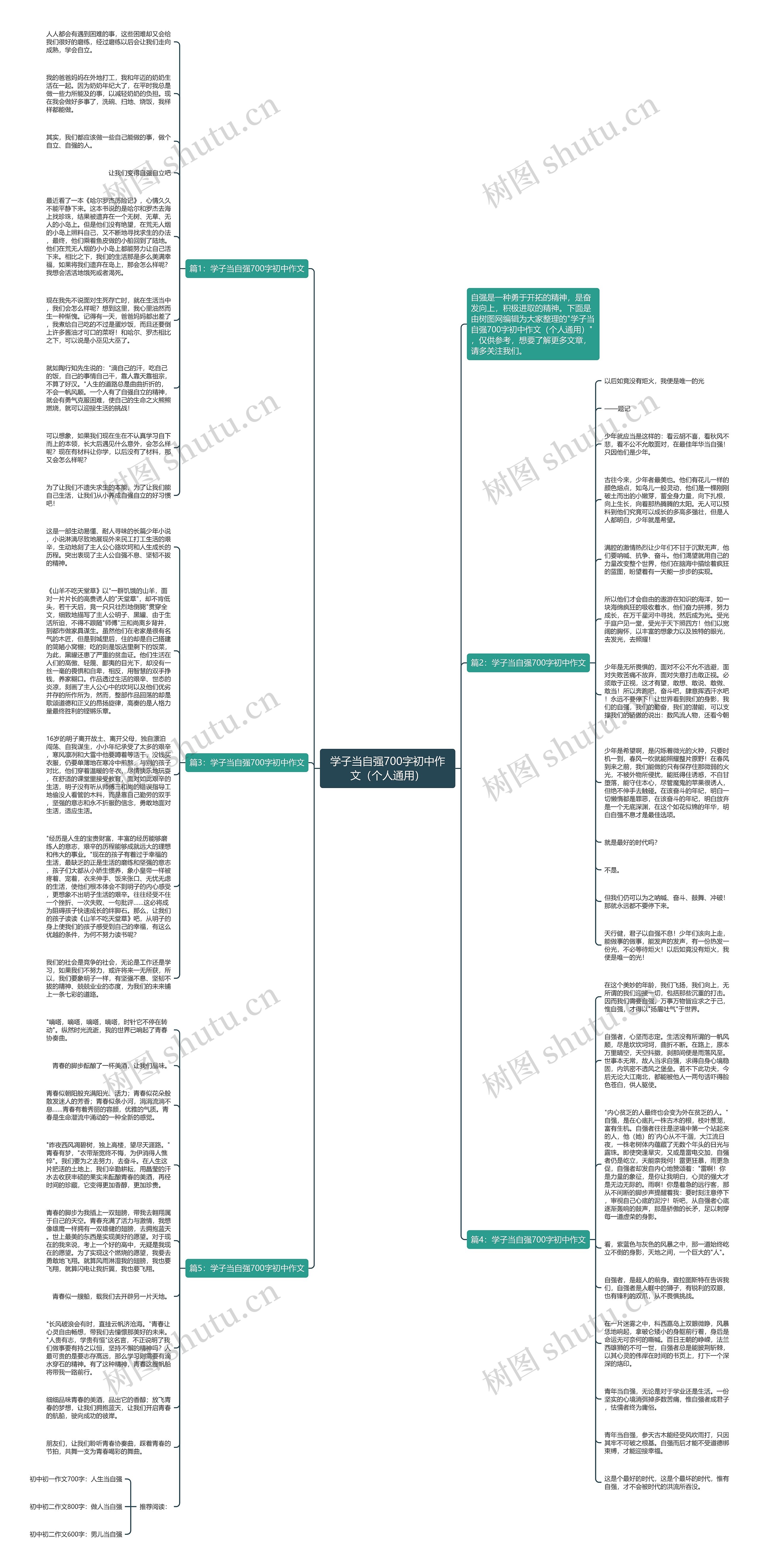 学子当自强700字初中作文（个人通用）思维导图