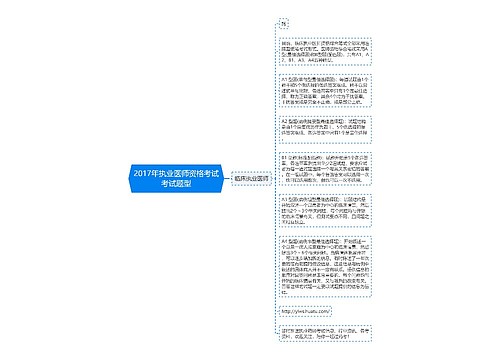 2017年执业医师资格考试考试题型