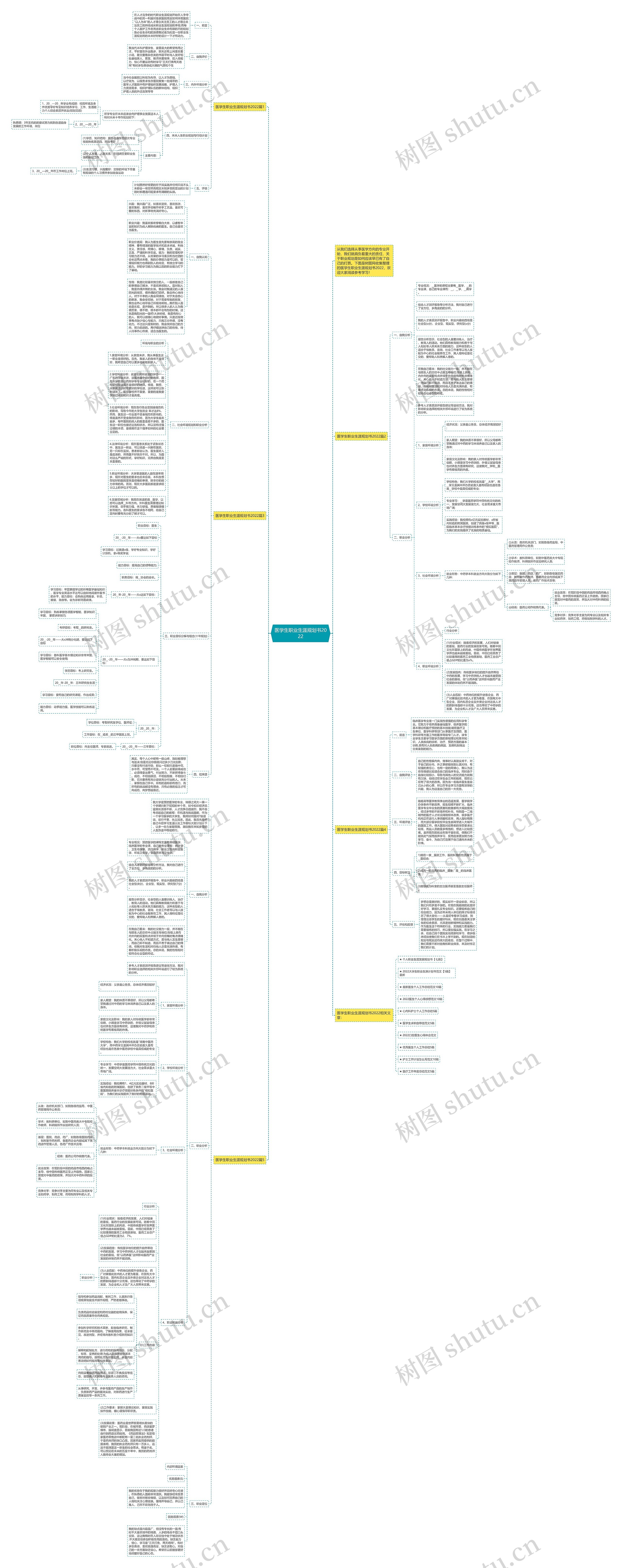 医学生职业生涯规划书2022思维导图