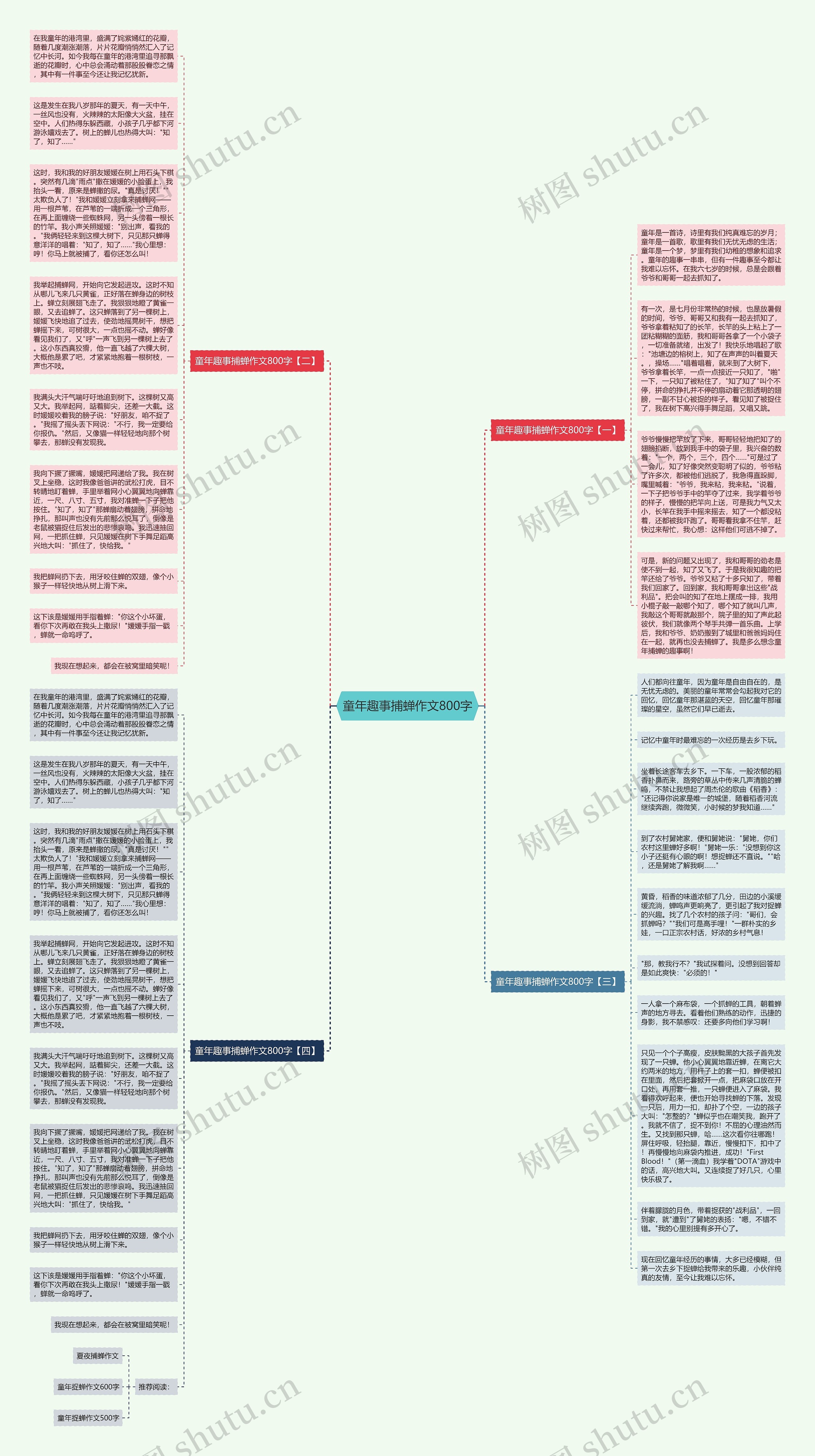 童年趣事捕蝉作文800字思维导图高清图 童年趣事捕蝉作文800字思维导图