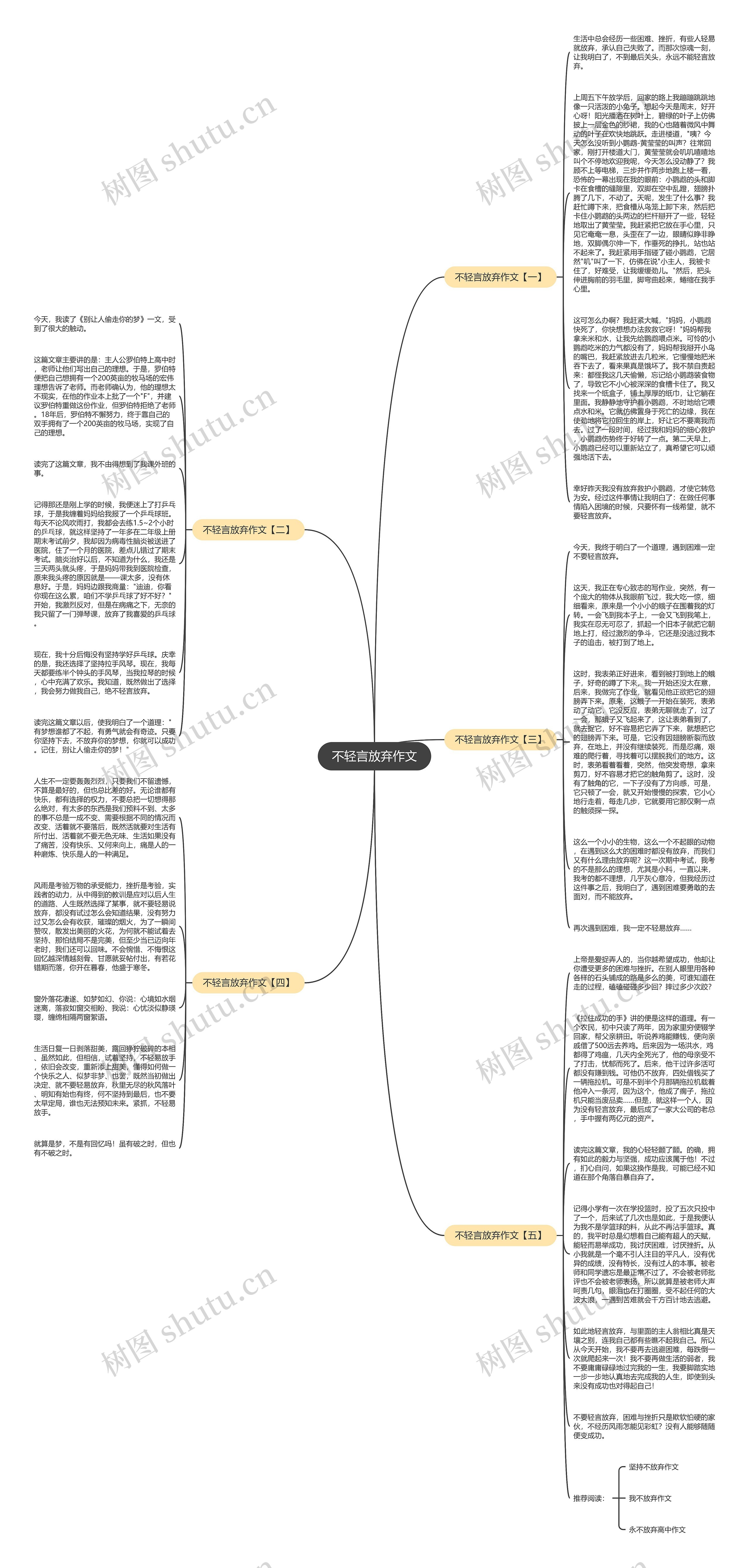 不轻言放弃作文思维导图