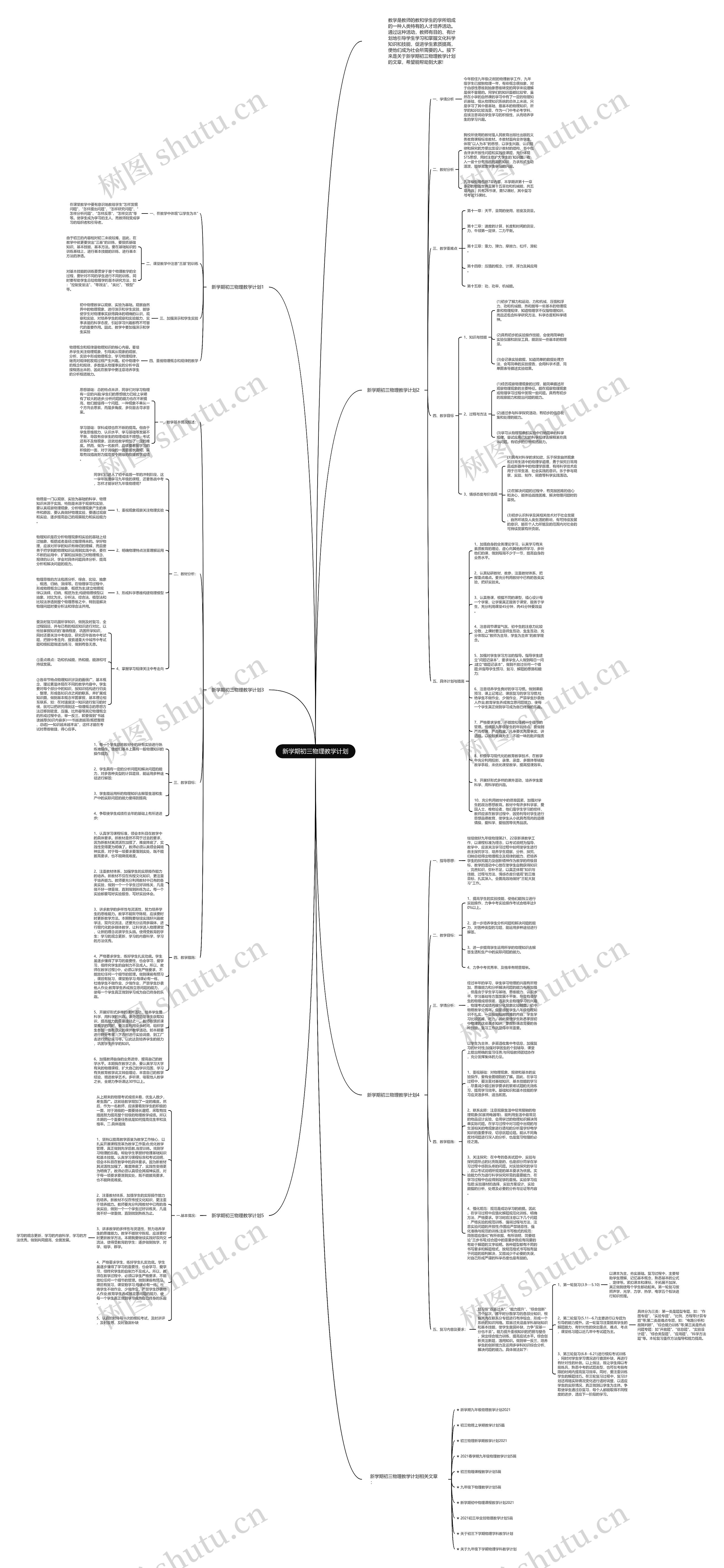 新学期初三物理教学计划思维导图