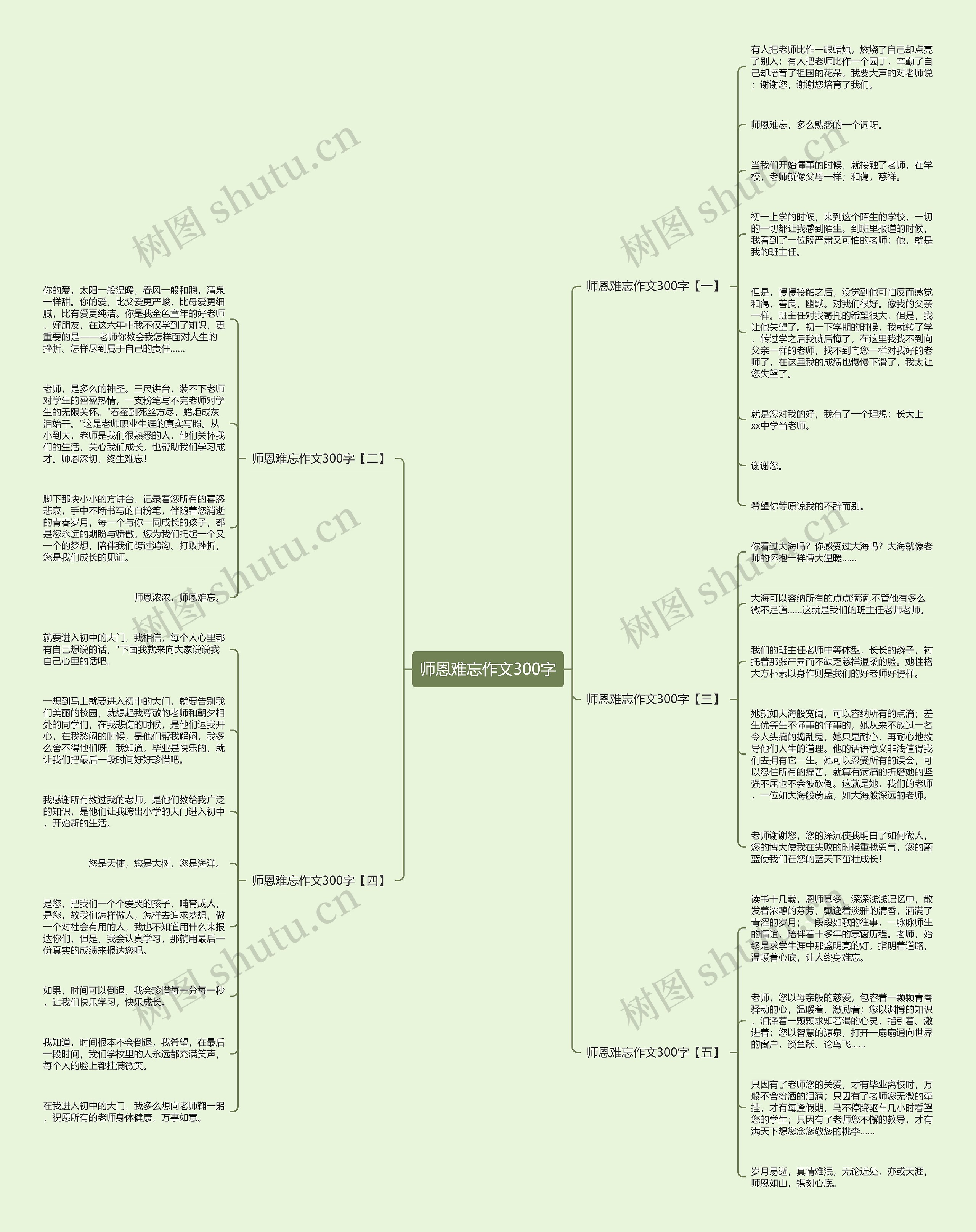师恩难忘作文300字思维导图