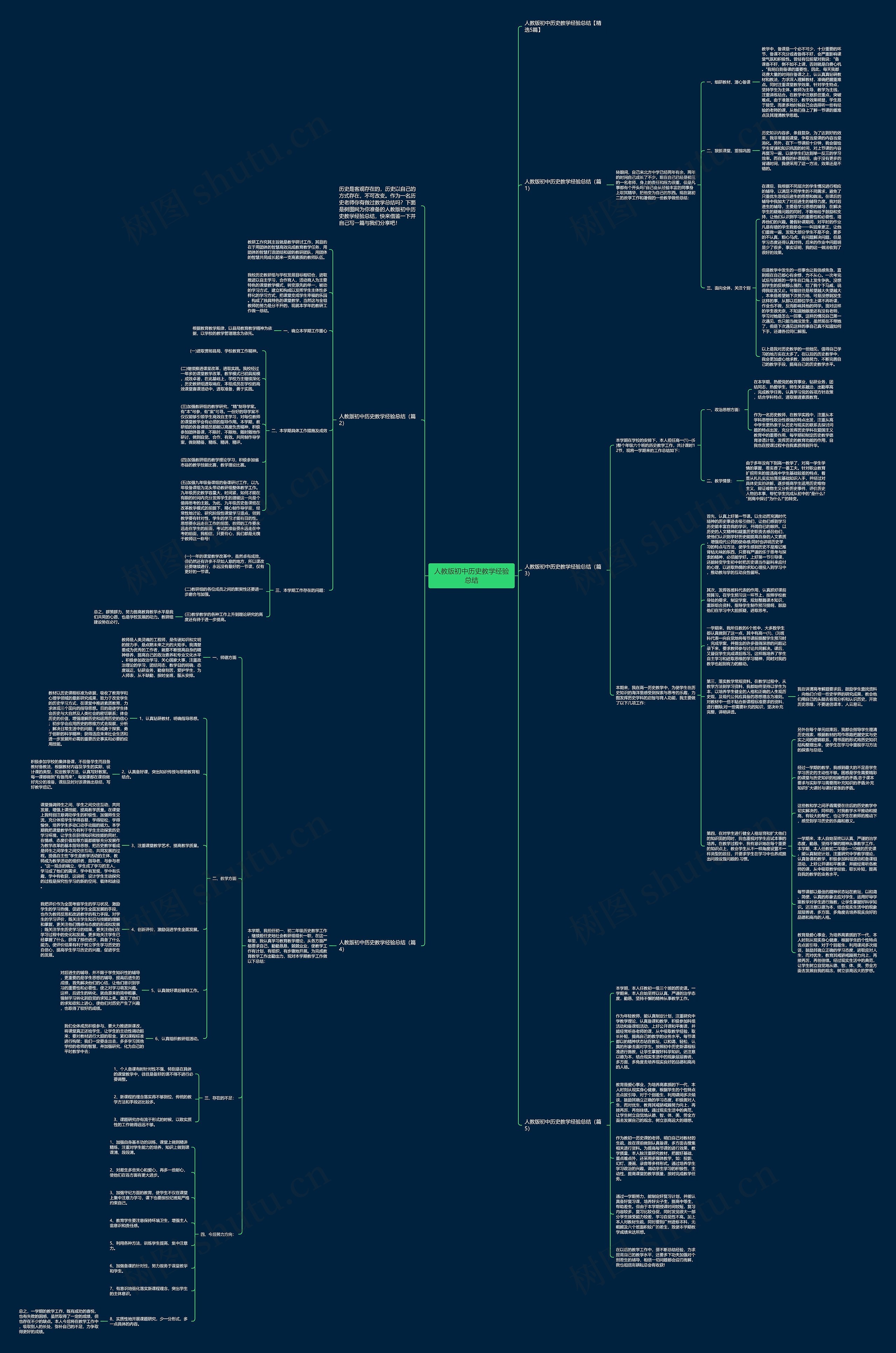 人教版初中历史教学经验总结思维导图