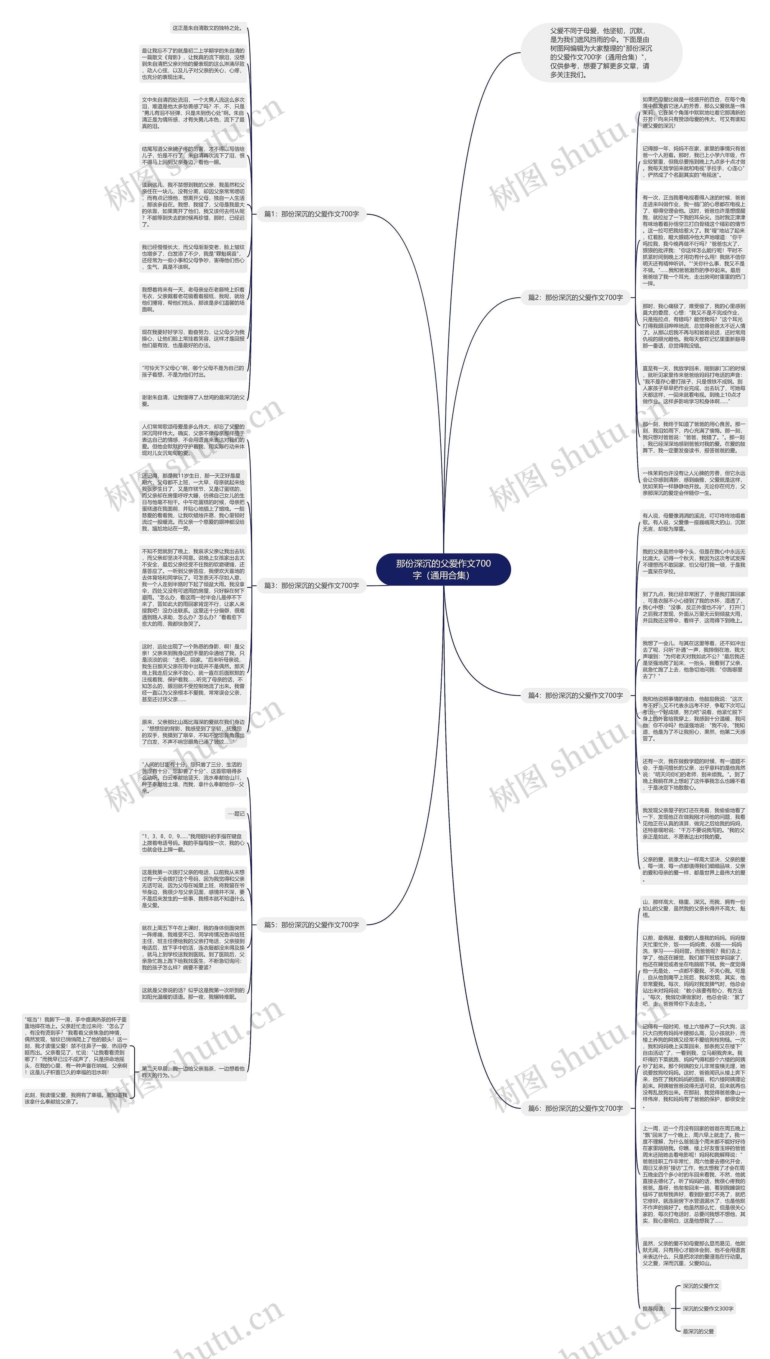 那份深沉的父爱作文700字（通用合集）思维导图
