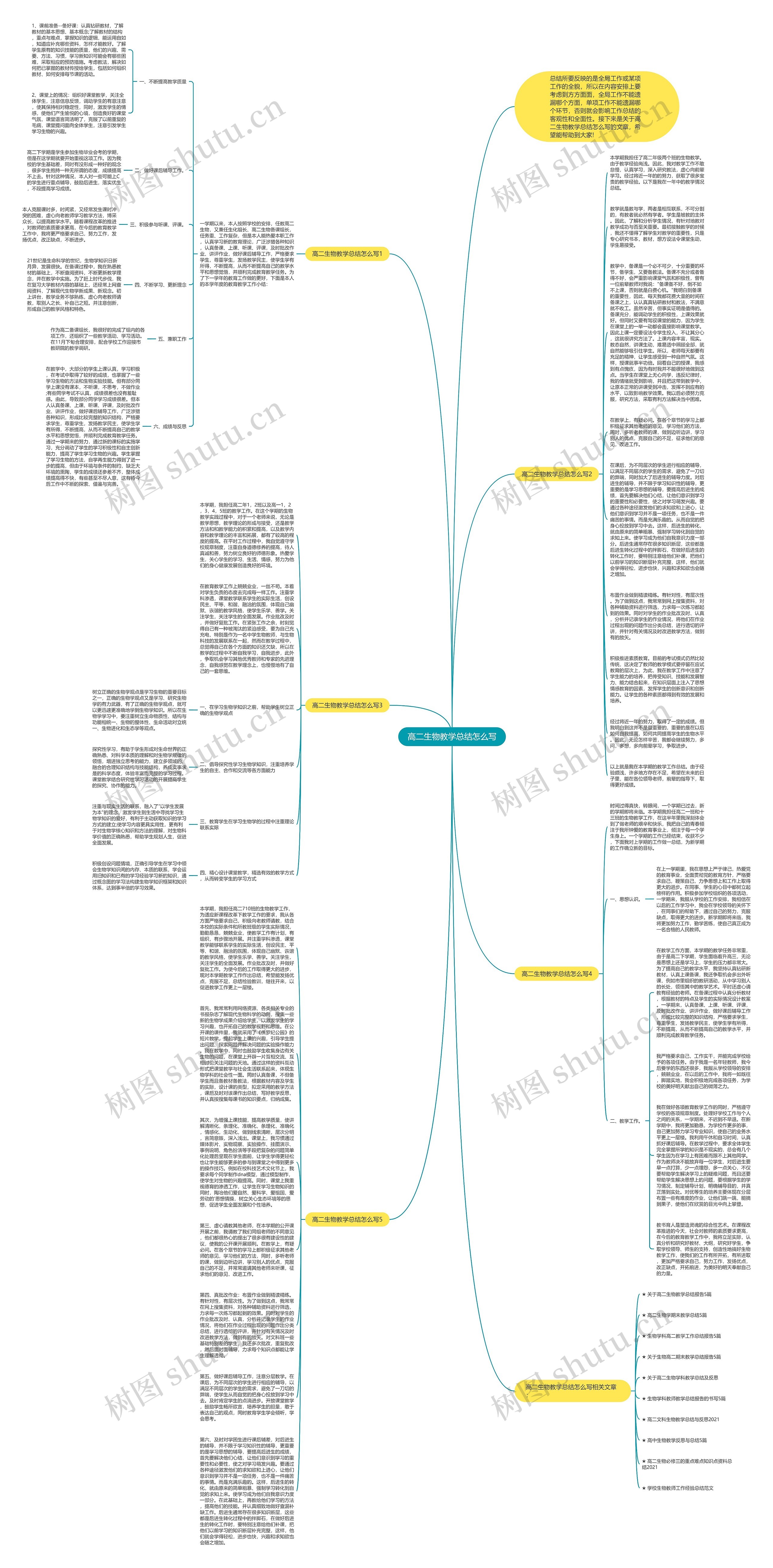 高二生物教学总结怎么写思维导图
