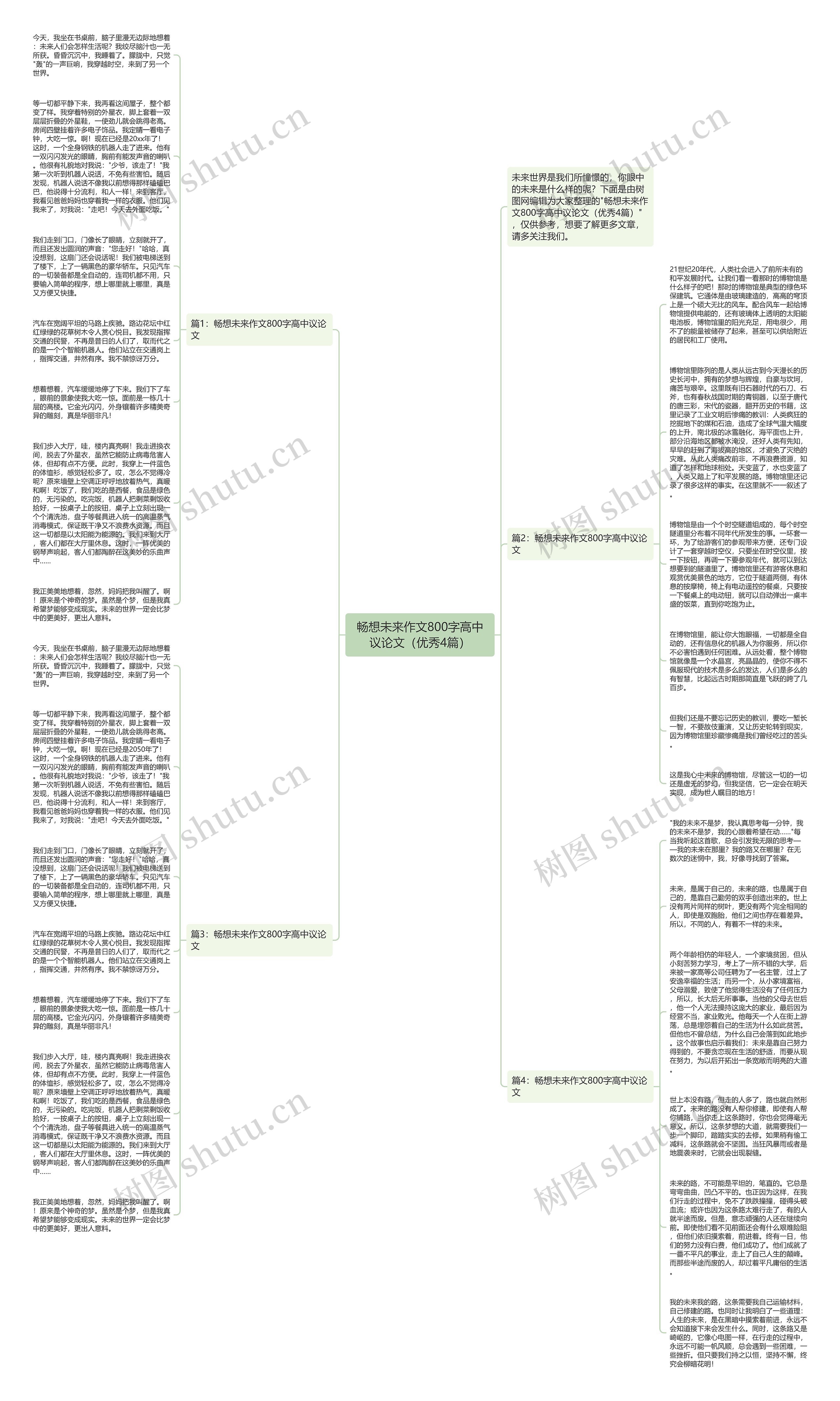 畅想未来作文800字高中议论文（优秀4篇）思维导图